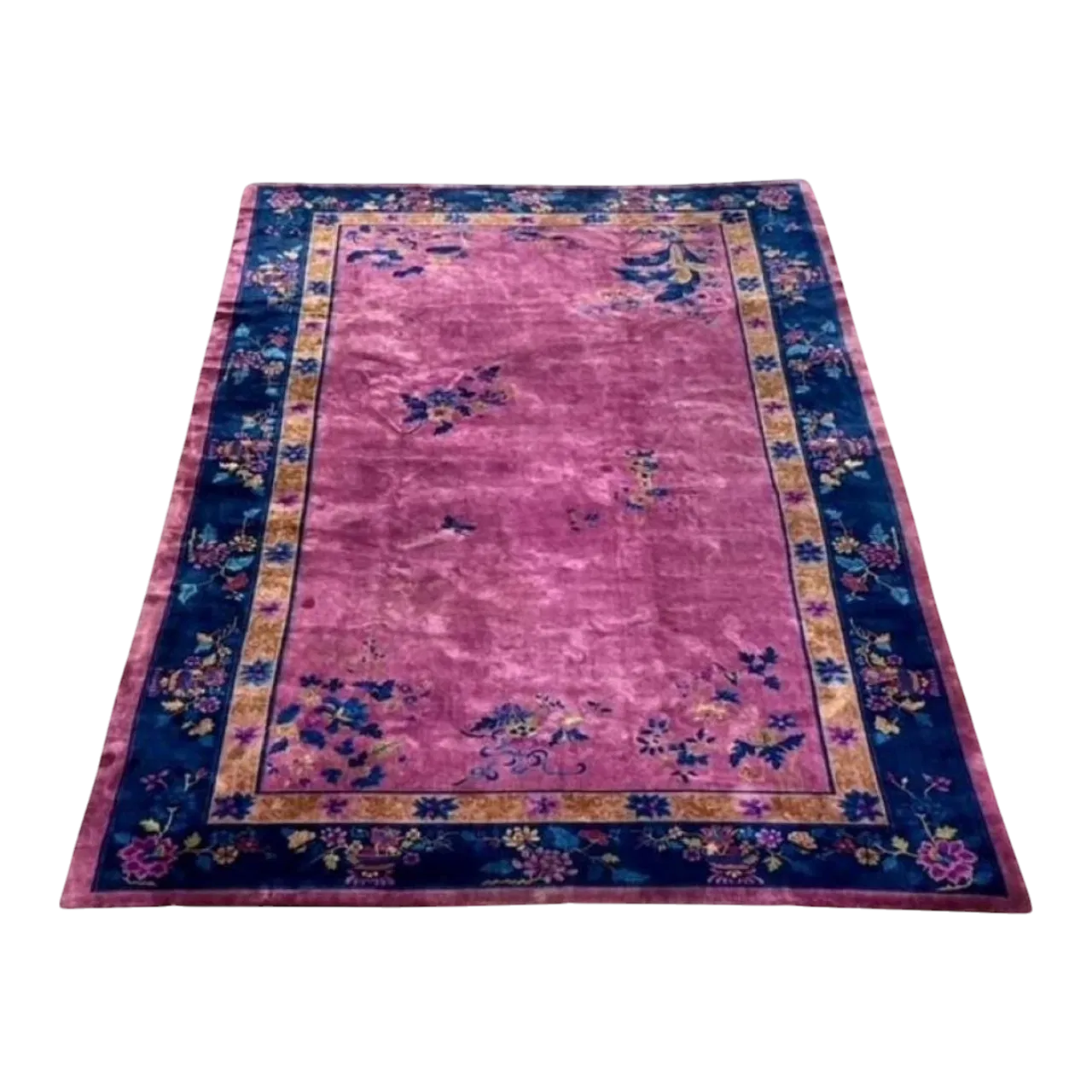 Vintage Asian Chinese Nichols Wool/Silk Rug