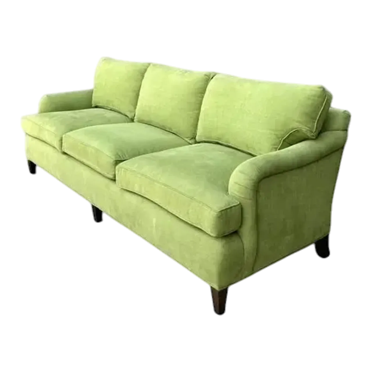 Vintage Baker Chartreuse Roll Arm Sofa