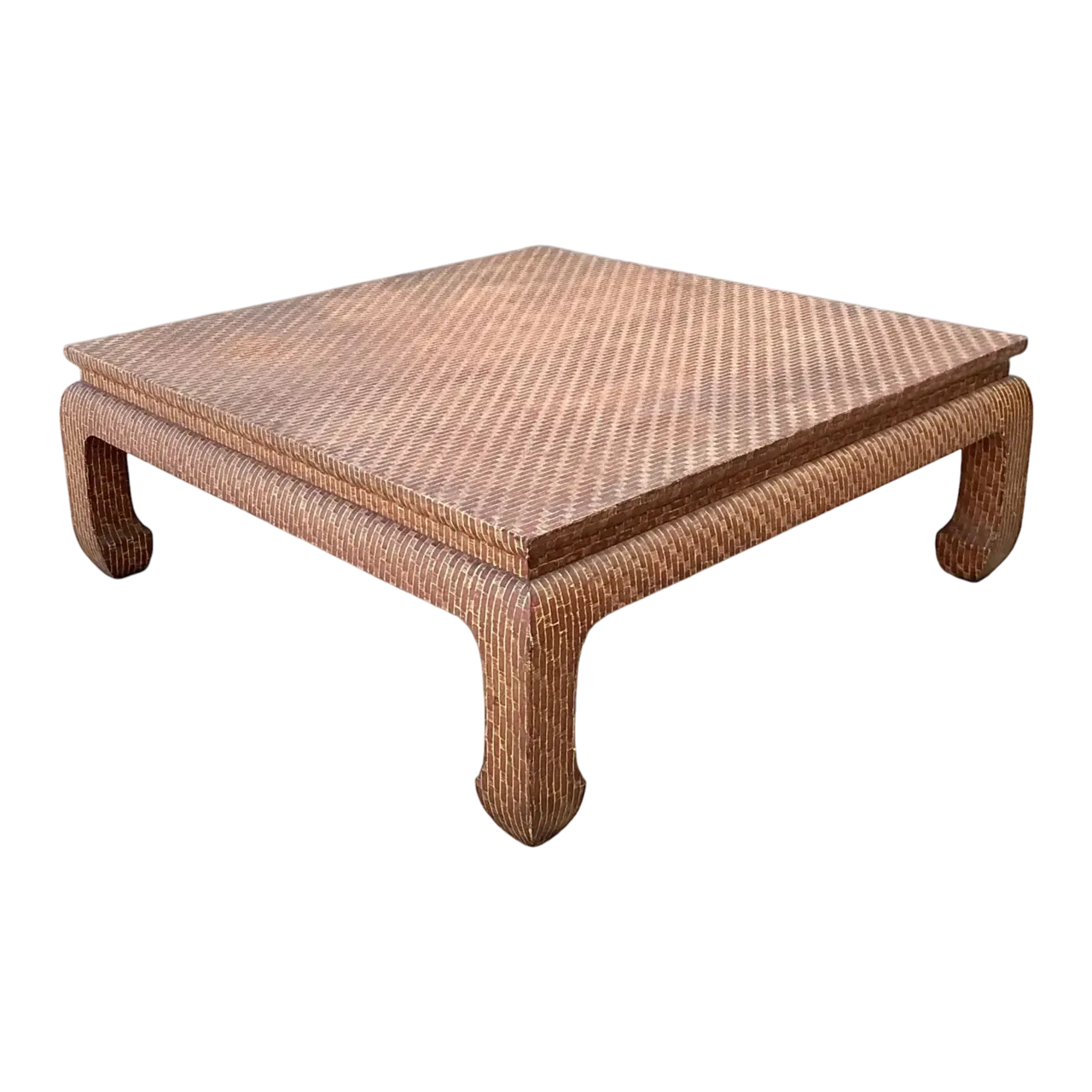 Vintage Baker Wrapped Raffia Ming Coffee Table
