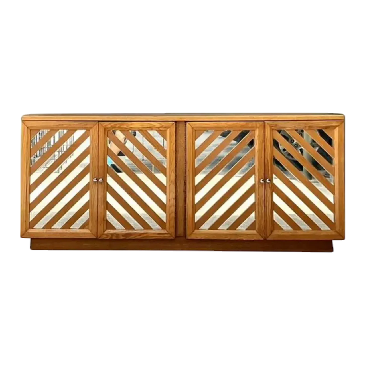 Vintage Bassett Chevron Mirrored Dresser