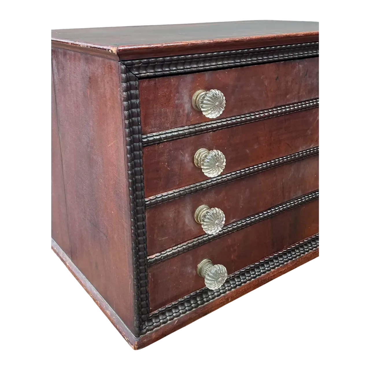 Vintage Bead Trim Table Top Chest of Drawers