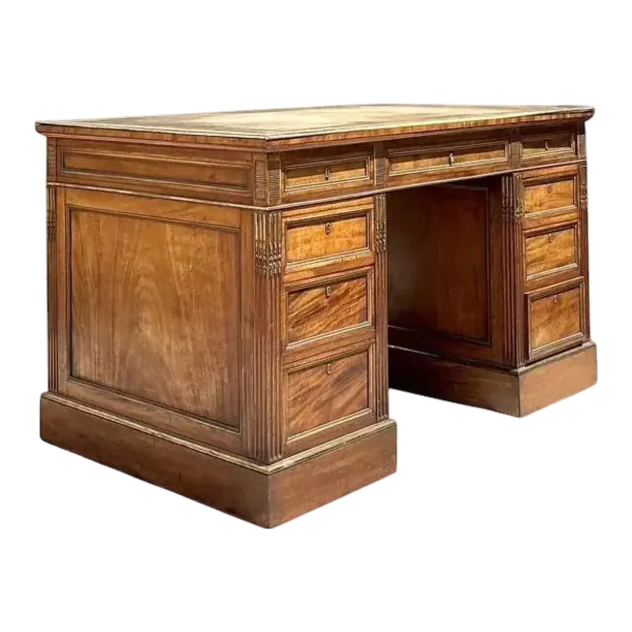 Vintage Bertram and Sons Gilt Tipped Leather Top Desk