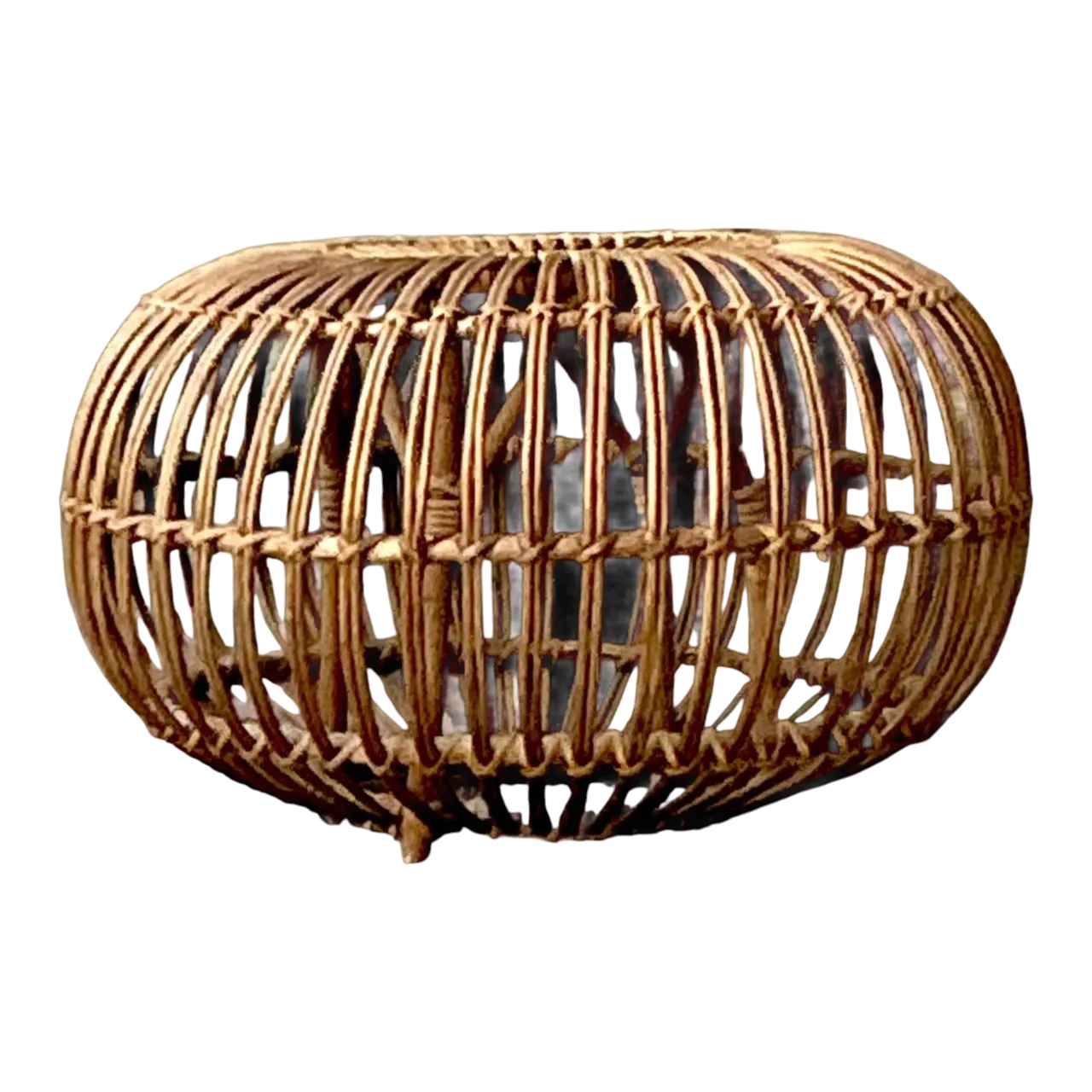Vintage Boho Bent Rattan Low Table After Albini