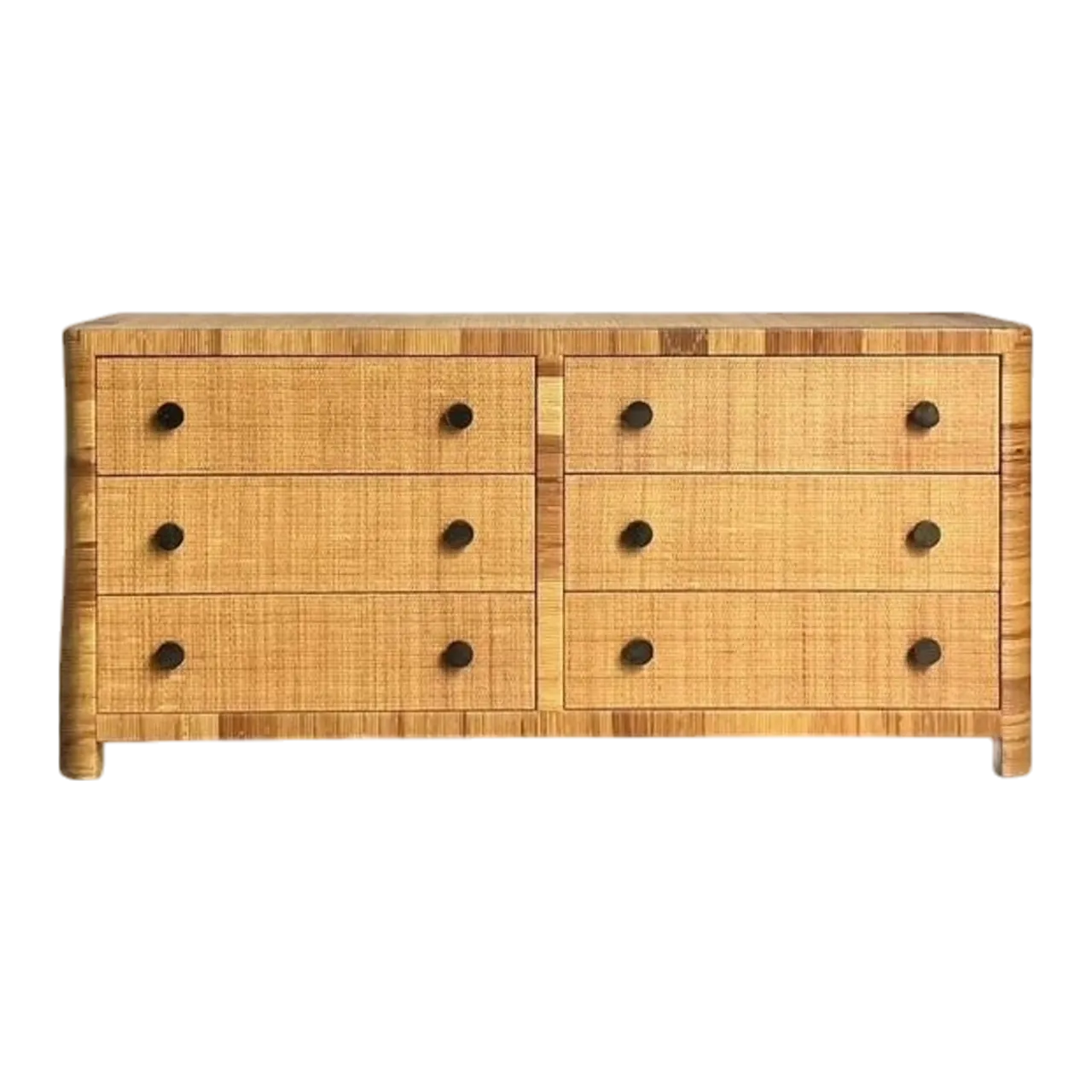 Vintage Boho Bielecky Brothers Woven Rattan Dresser