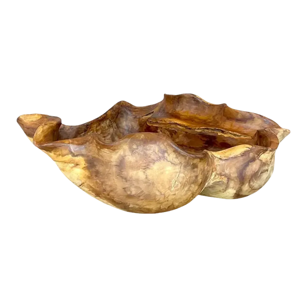 Vintage Boho Biomorphic Wooden Bowl