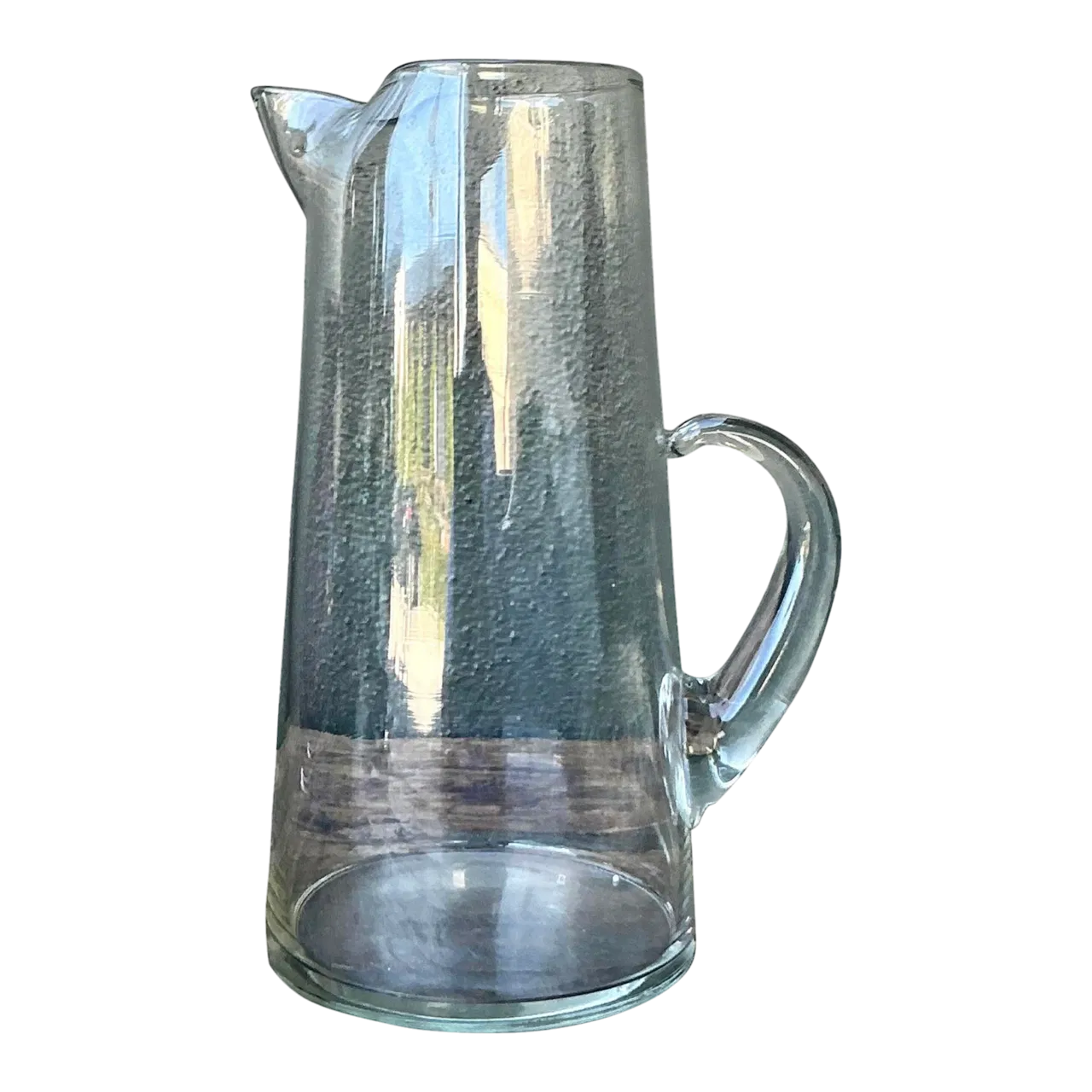 Vintage Boho Blown Glass Pitcher - Glass, 7.5W x 12H