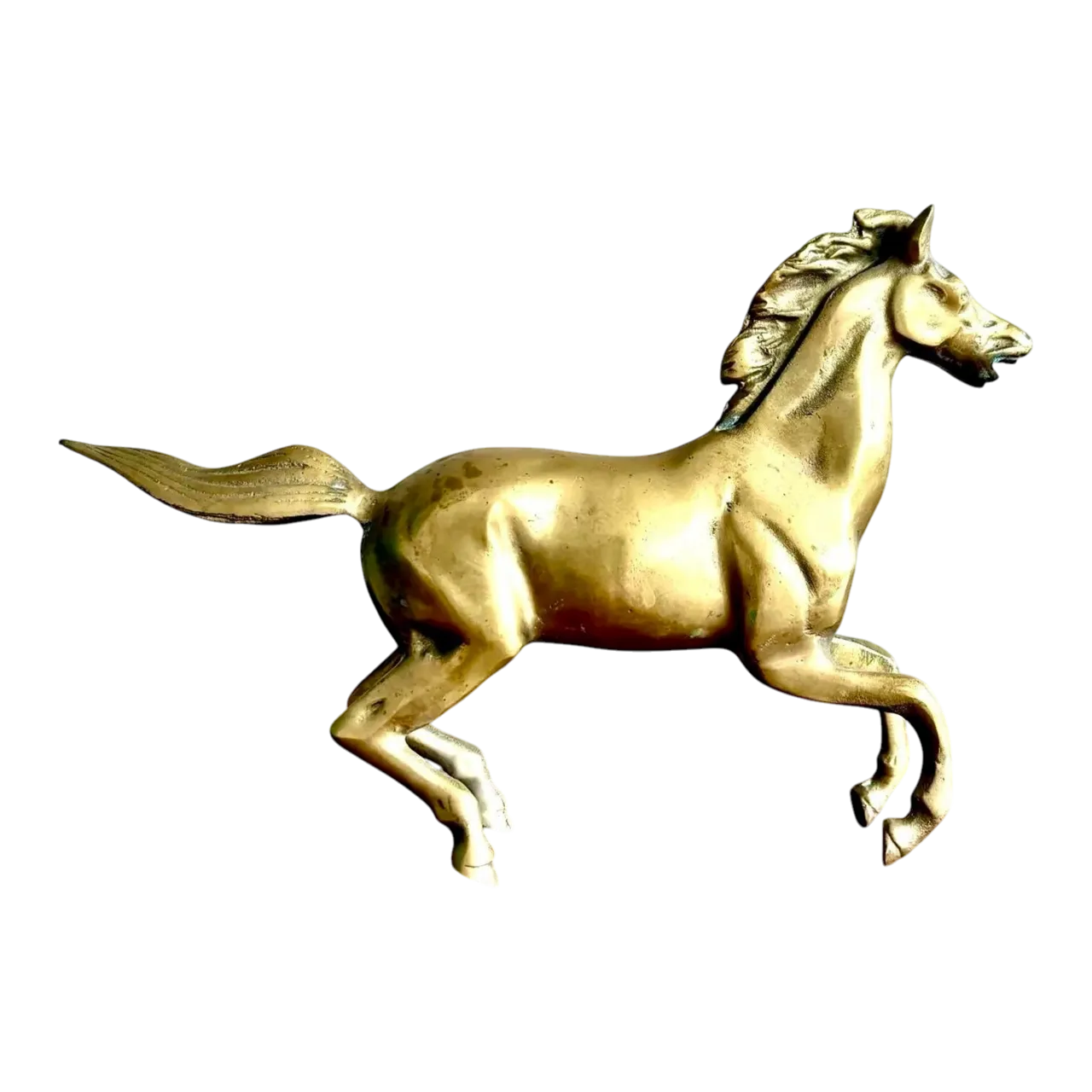 Vintage Boho Brass Running Horse Sculpture