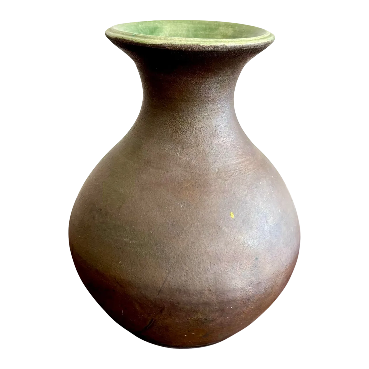 Vintage Boho Bulbous Earth Toned Vase With Matte Finish