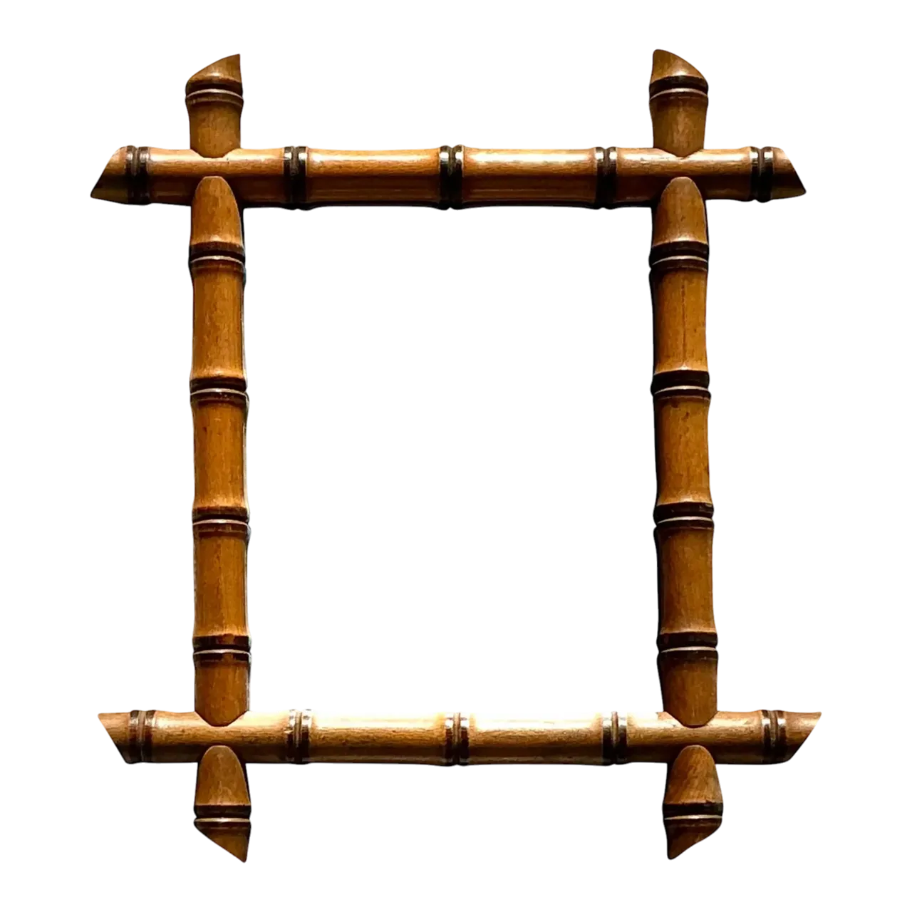Vintage Boho Carved Bamboo Mirror