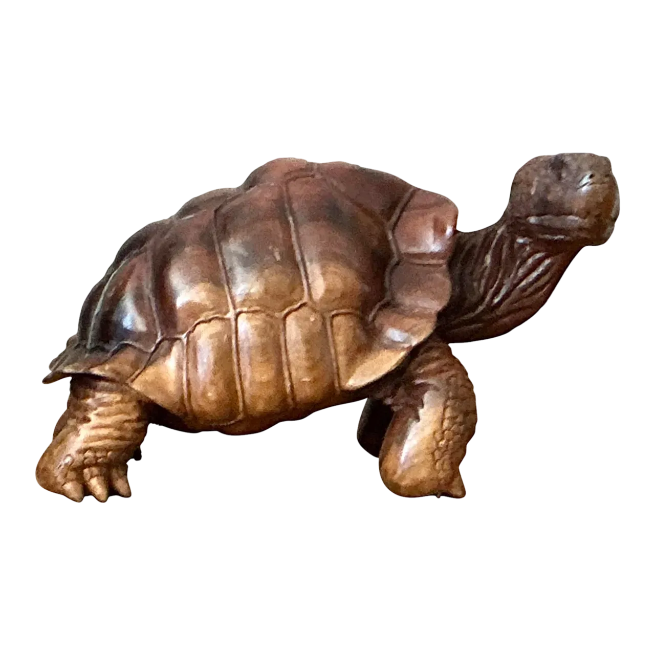 Vintage Boho Carved Wood Turtle