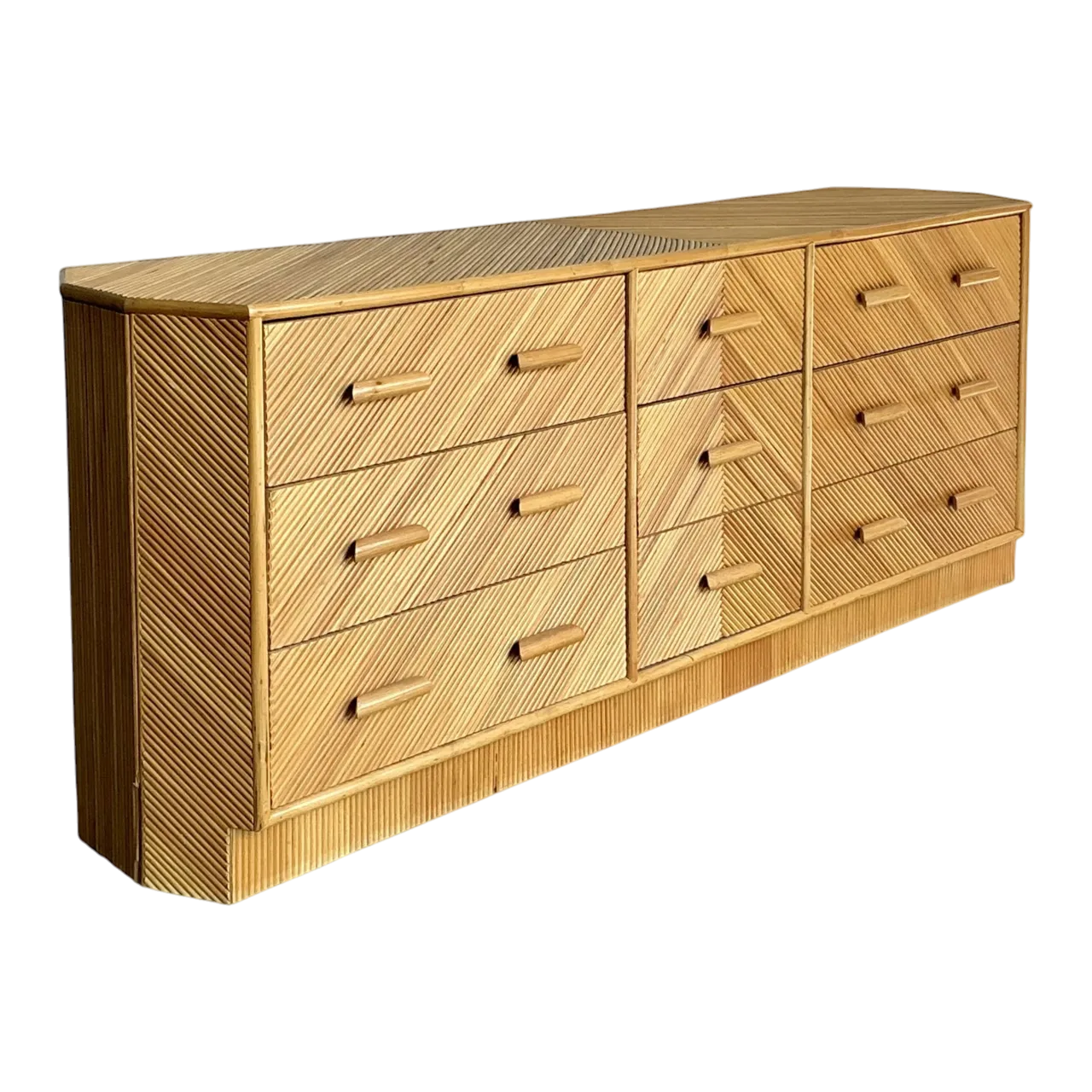 Vintage Boho Chevron Reed Faceted Dresser