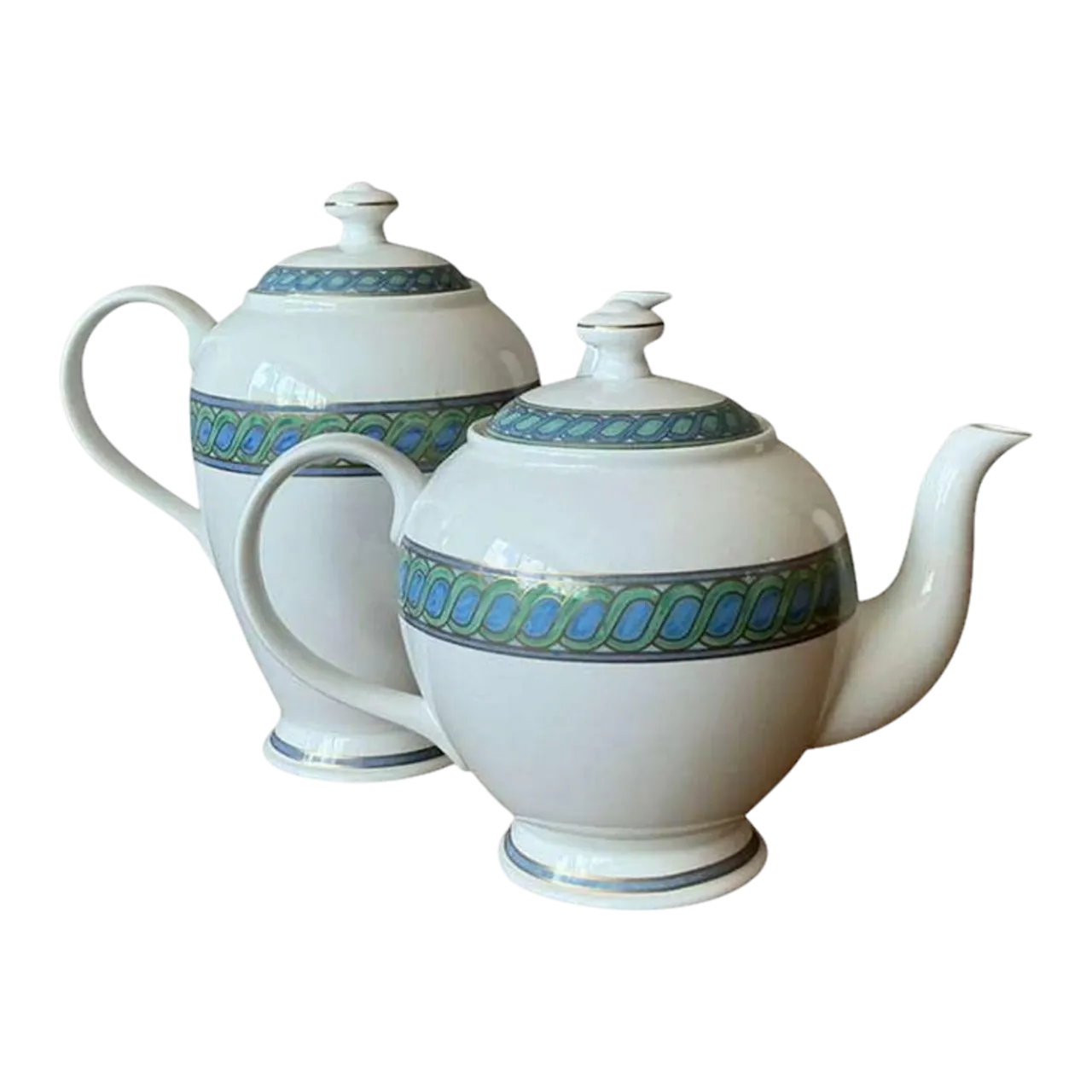 Vintage Boho Christofle "Torsada" Coffee & Teapot With Lid - A Pair
