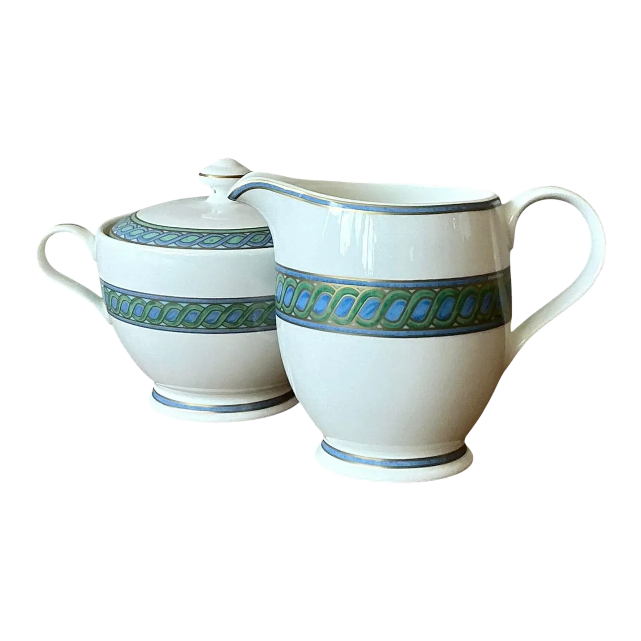 Vintage Boho Christofle "Torsada" Creamer & Lidded Sugar Bowl - A Pair