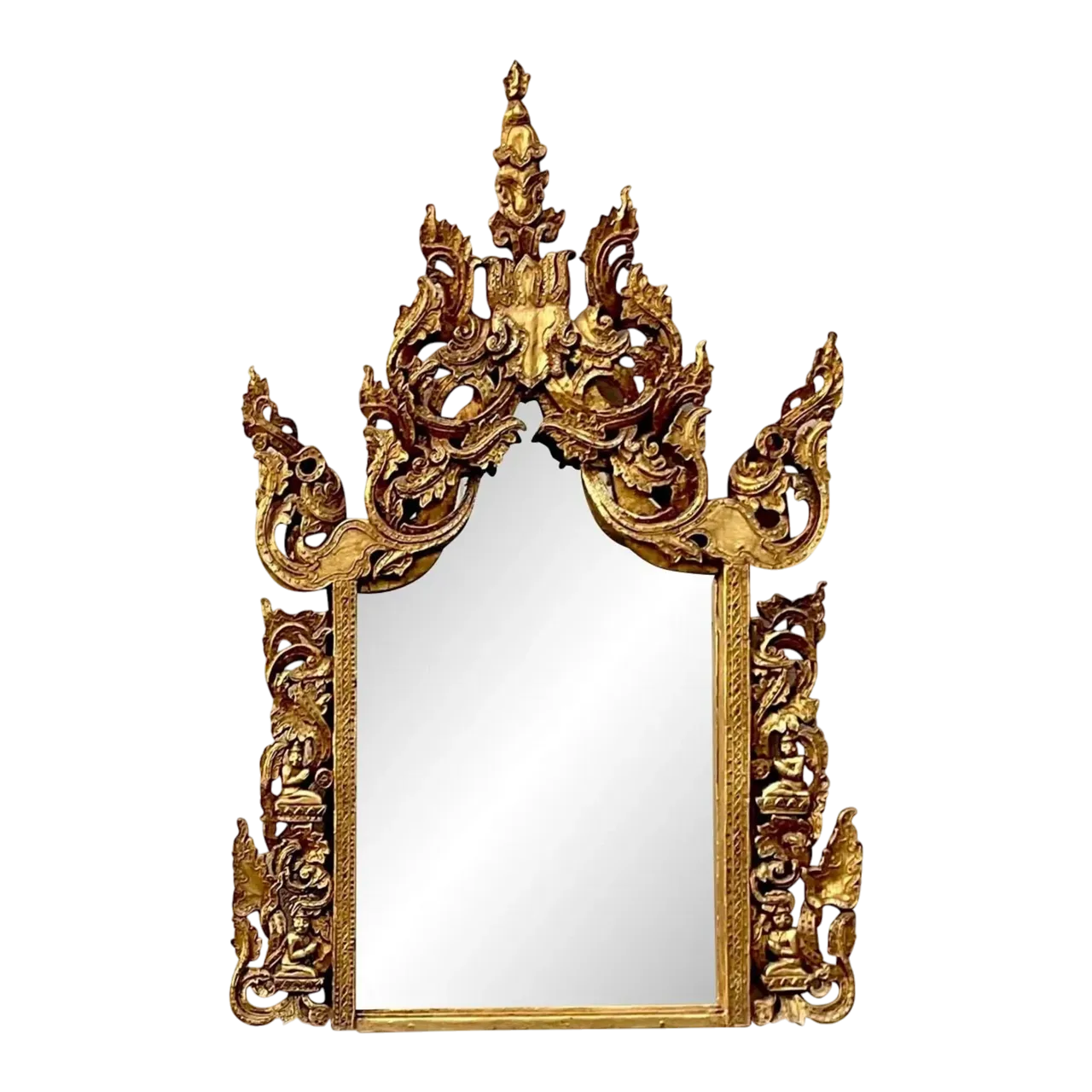 Vintage Boho Gilt Temple Mirror