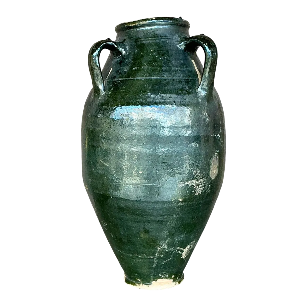 Vintage Boho Glazed Terra Cotta Urn