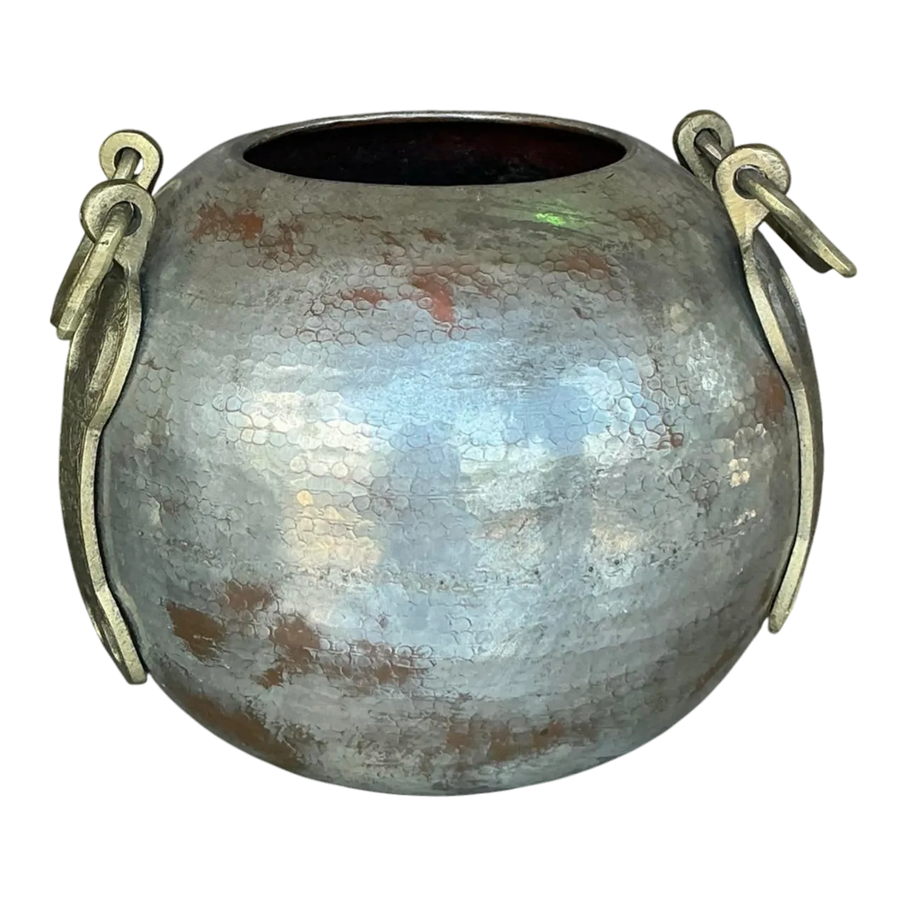 Vintage Boho Hammered Copper and Brass Vase