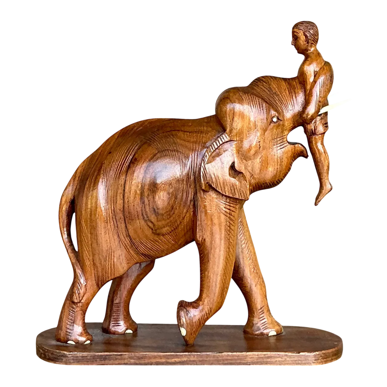 Vintage Boho Hand Carved Elephant