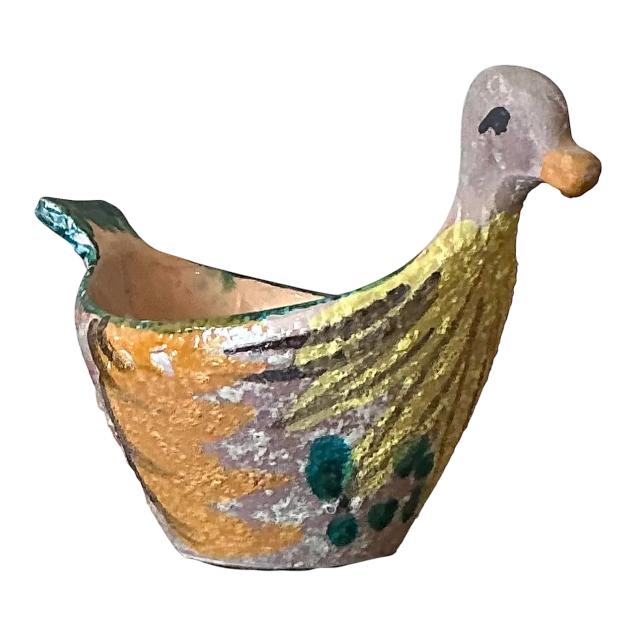 Vintage Boho Hand Painted Bird Bowl