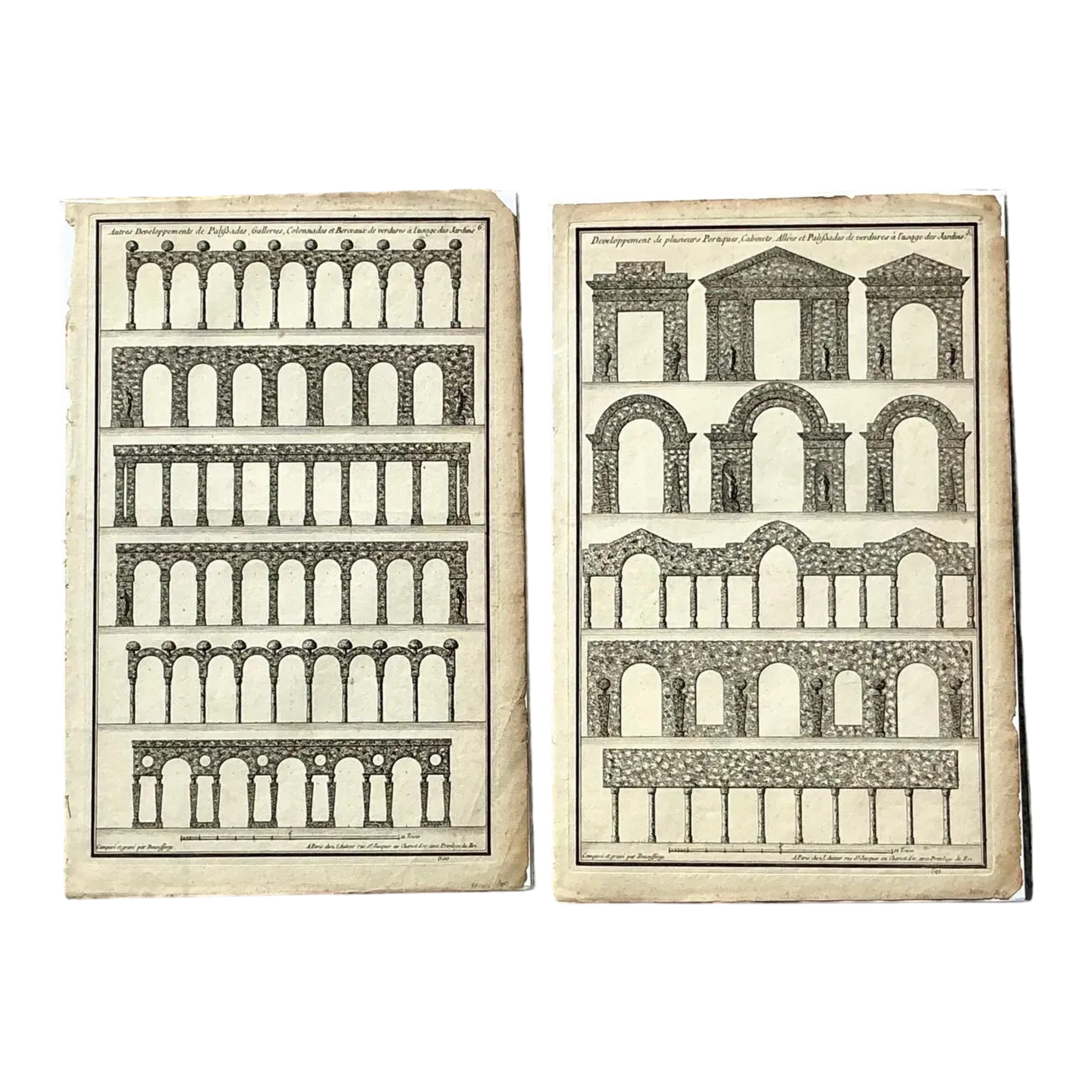 Vintage Boho Italian Architectural Arches Original Prints - Set of 2