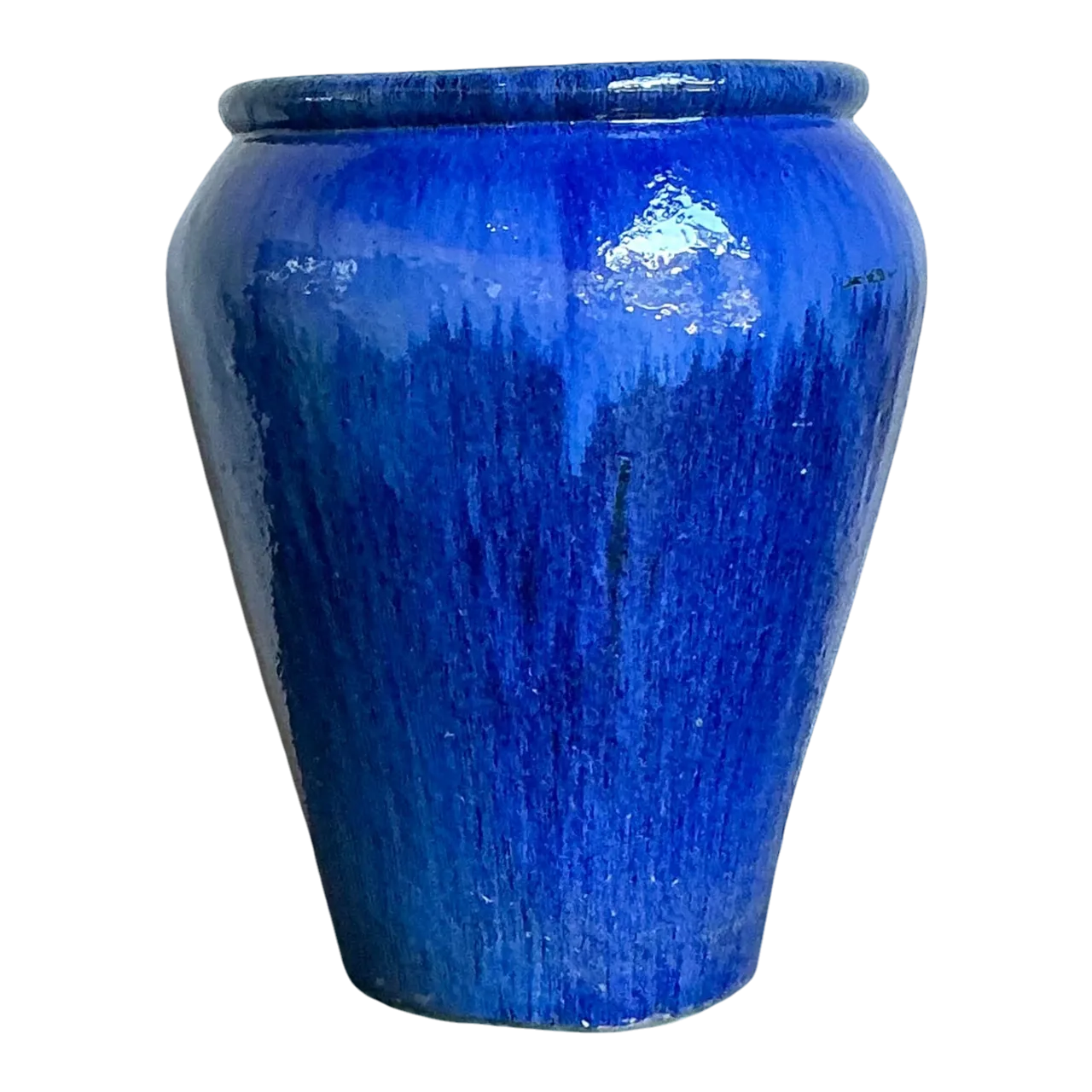 Vintage Boho Monumental Glazed Ceramic Urn