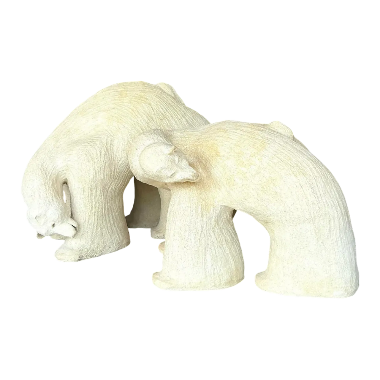 Vintage Boho Monumental Original Studio Pottery Polar Bears - A Pair