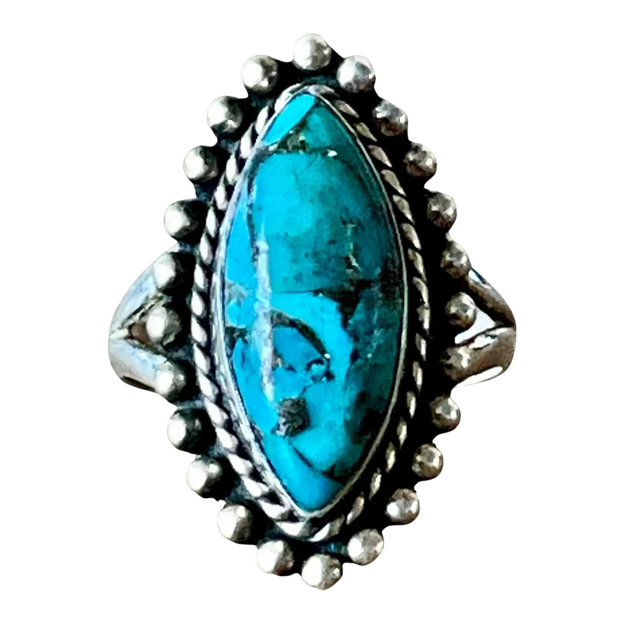 Vintage Boho Native American Style Turquoise Ring