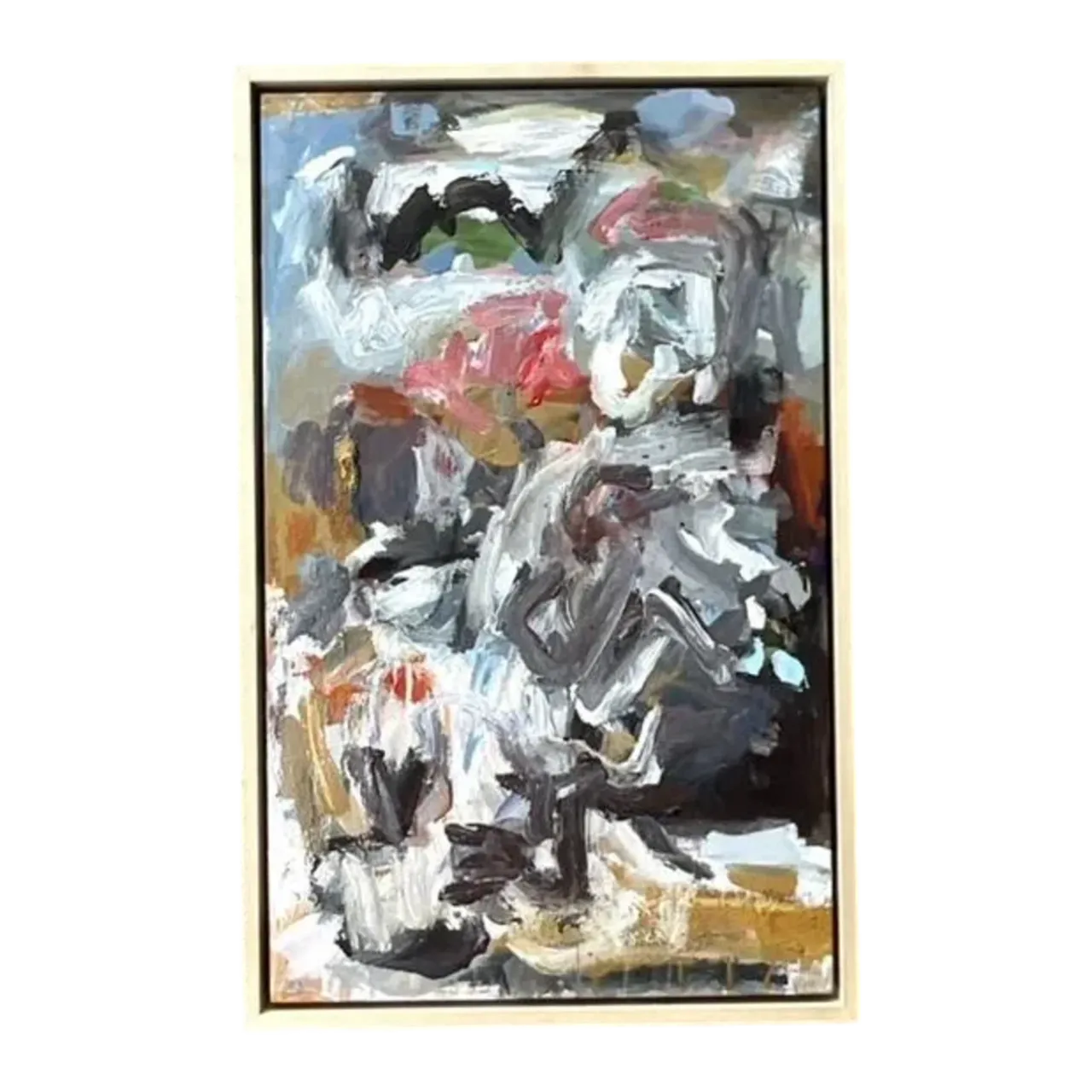 Vintage Boho Original Abstract Oil Painting on Canvas - Canvas, 18.5W x 29.25H