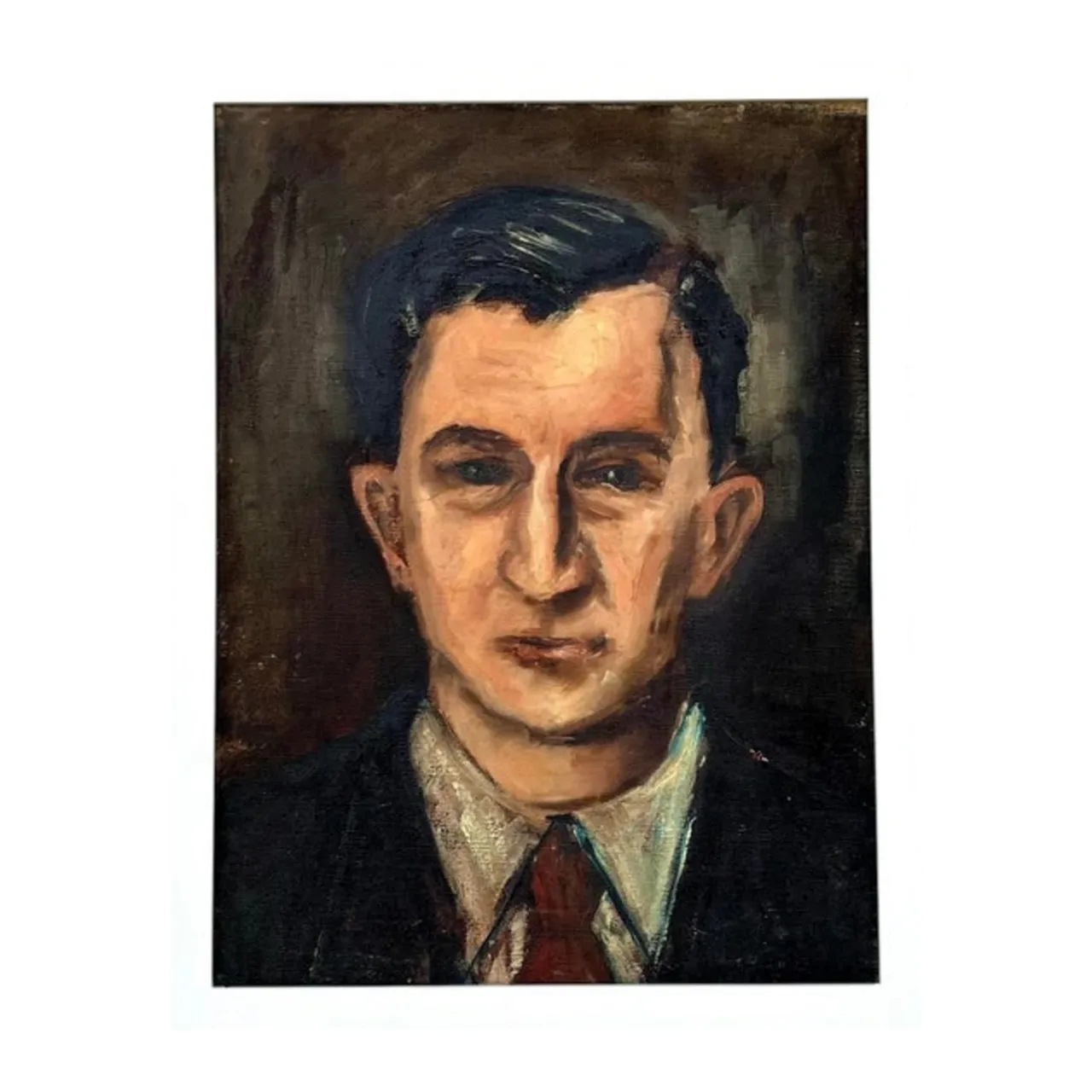 Vintage Boho Original Portrait of Man on Board