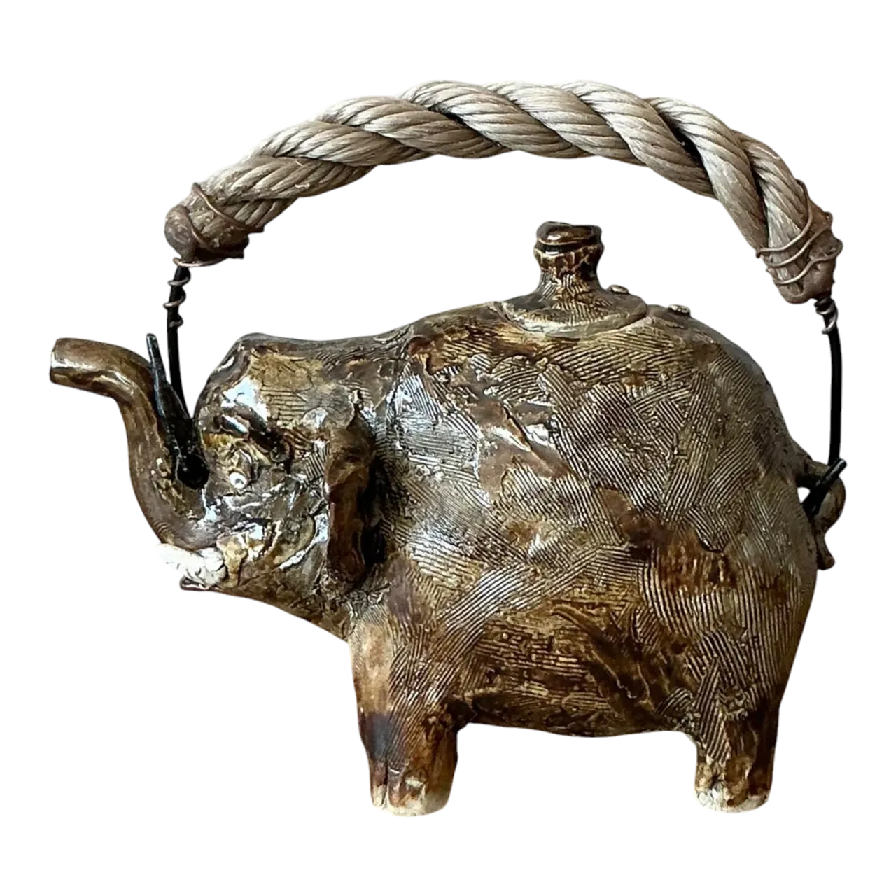 Vintage Boho Original Studio Pottery Elephant Teapot