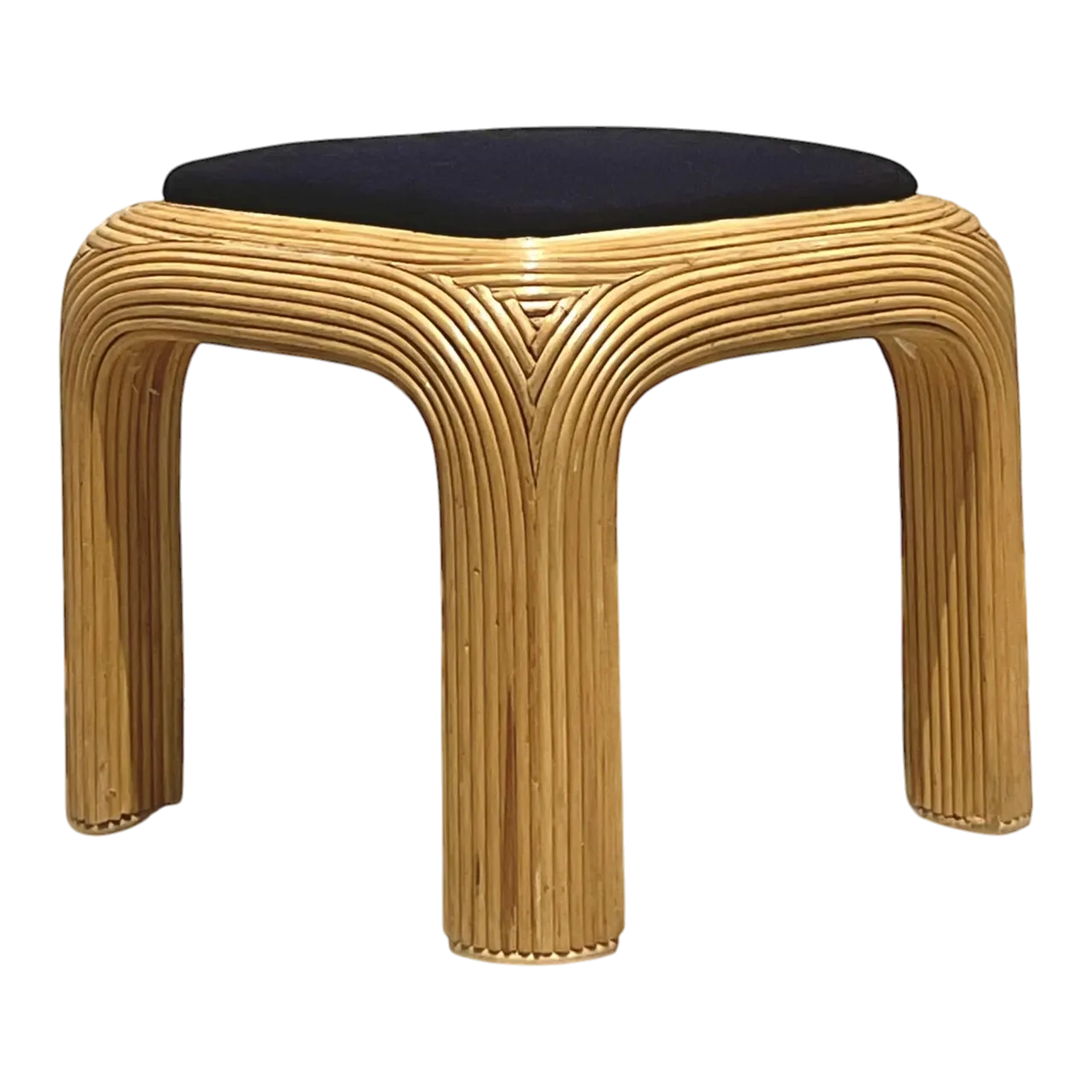 Vintage Boho Pencil Reed Ottoman