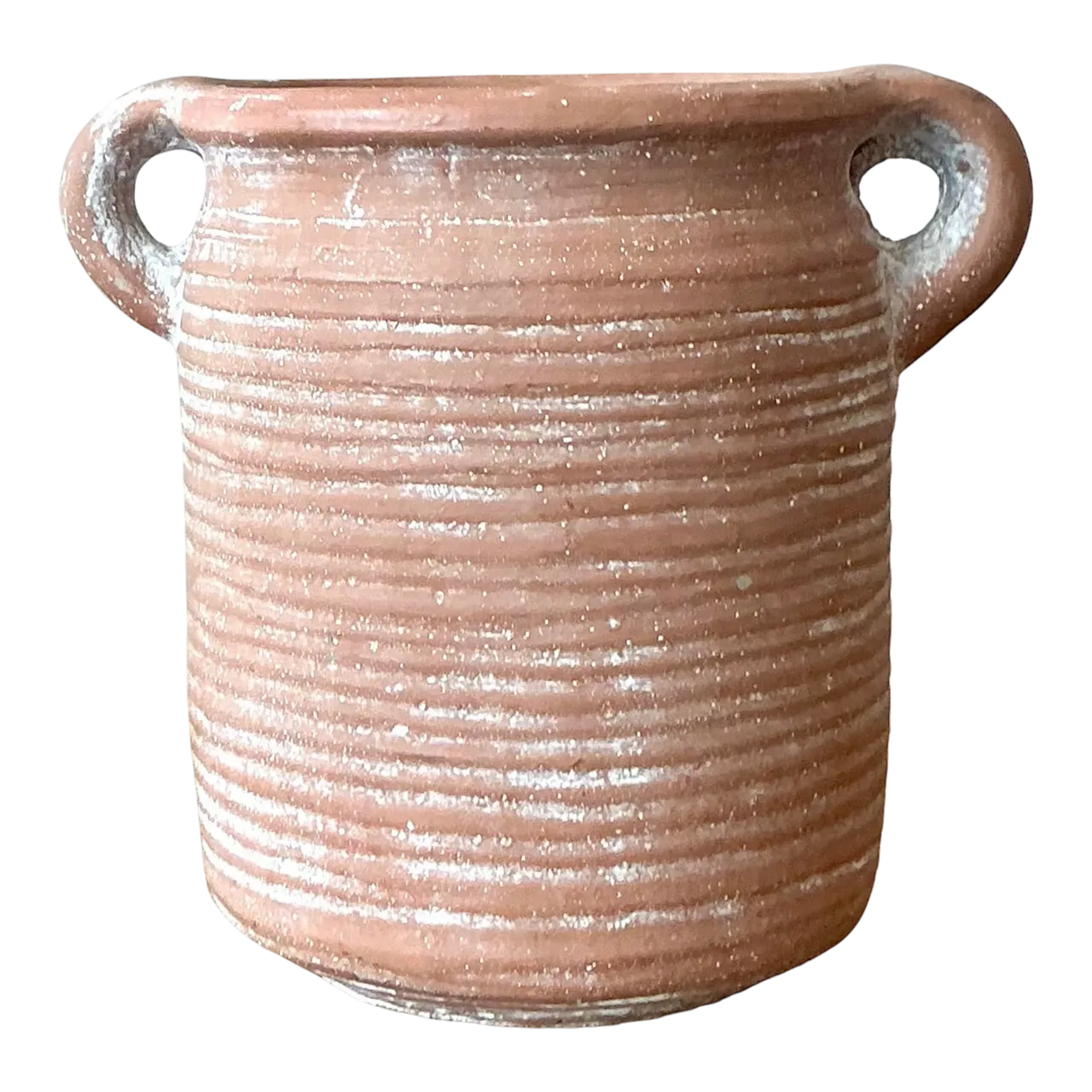Vintage Boho Ribbed Studio Pottery Vase