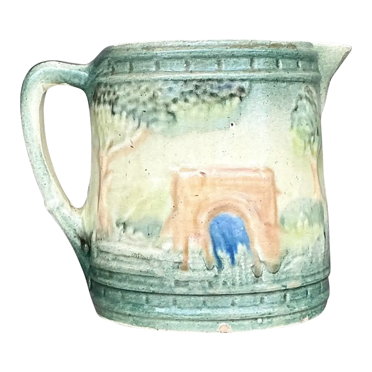 Vintage Boho Roseville Ceramic Milk Pitcher