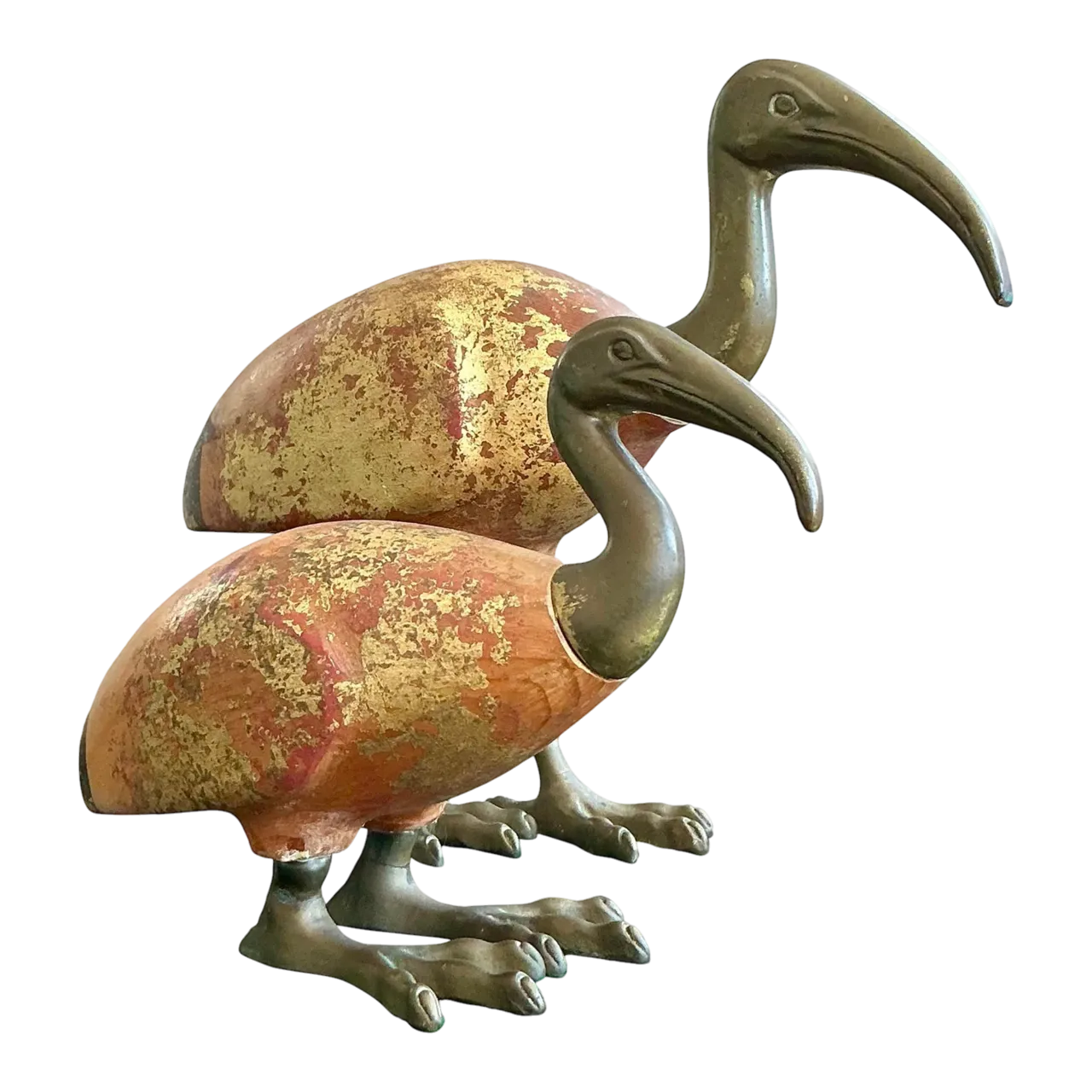 Vintage Boho Sarreid Brass Birds - Set of 2