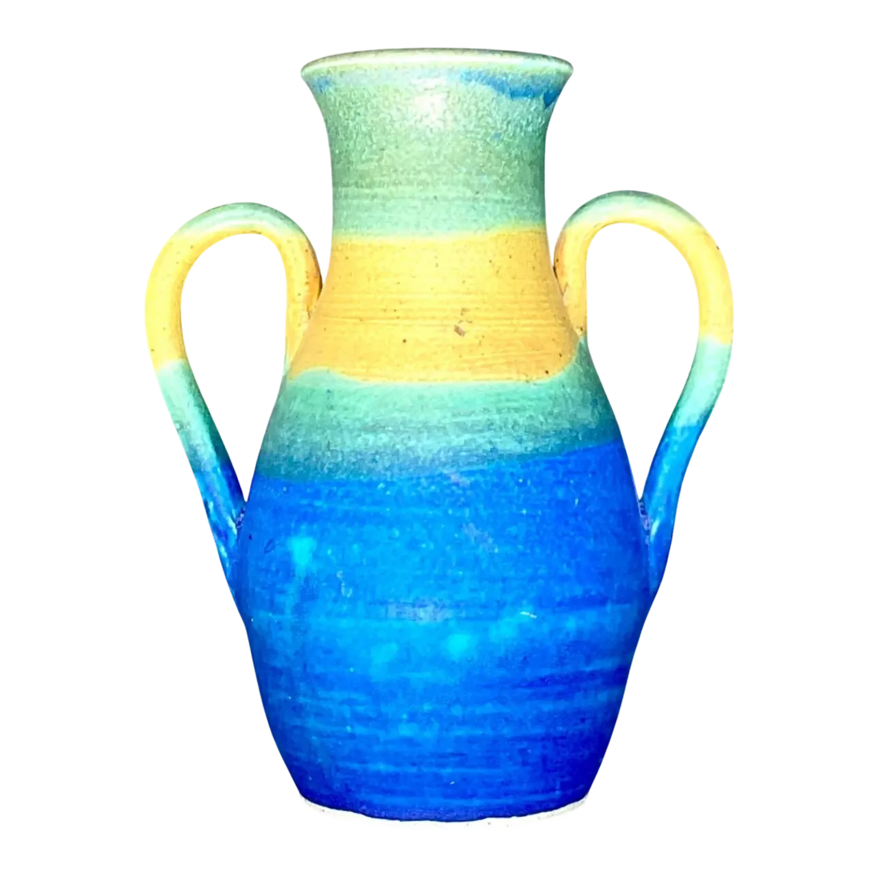 Vintage Boho Signed Studio Pottery Vase - Pottery, 6.5W x 8H