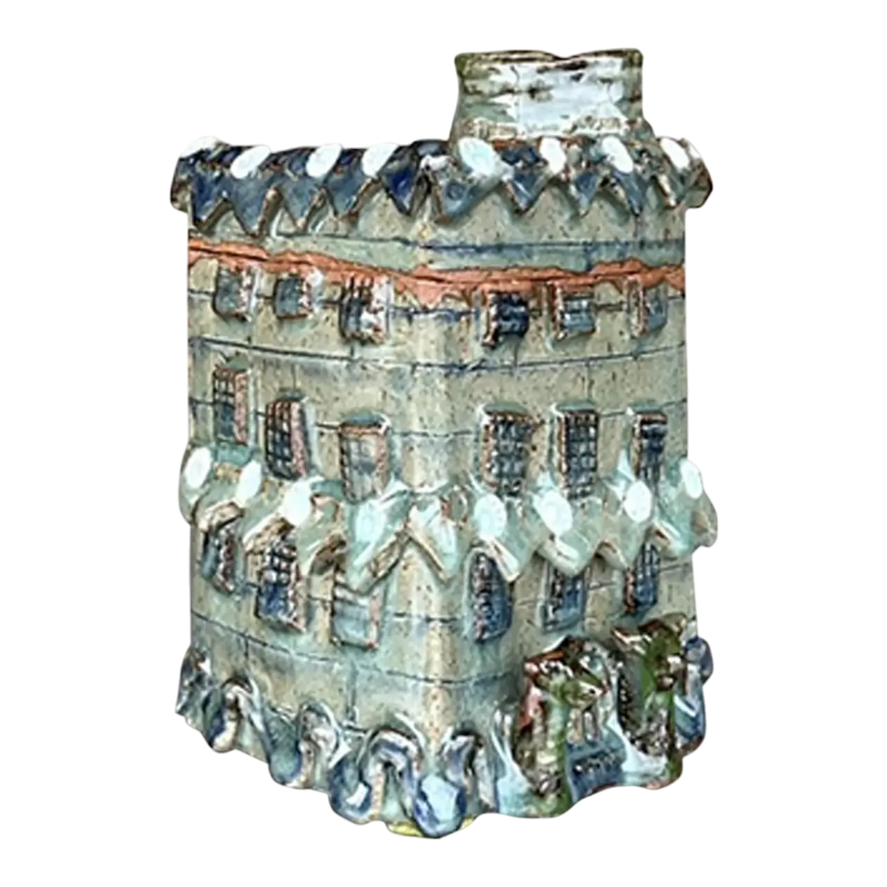 Vintage Boho Studio Pottery Lidded Jar - Pottery, 4.25W x 7H