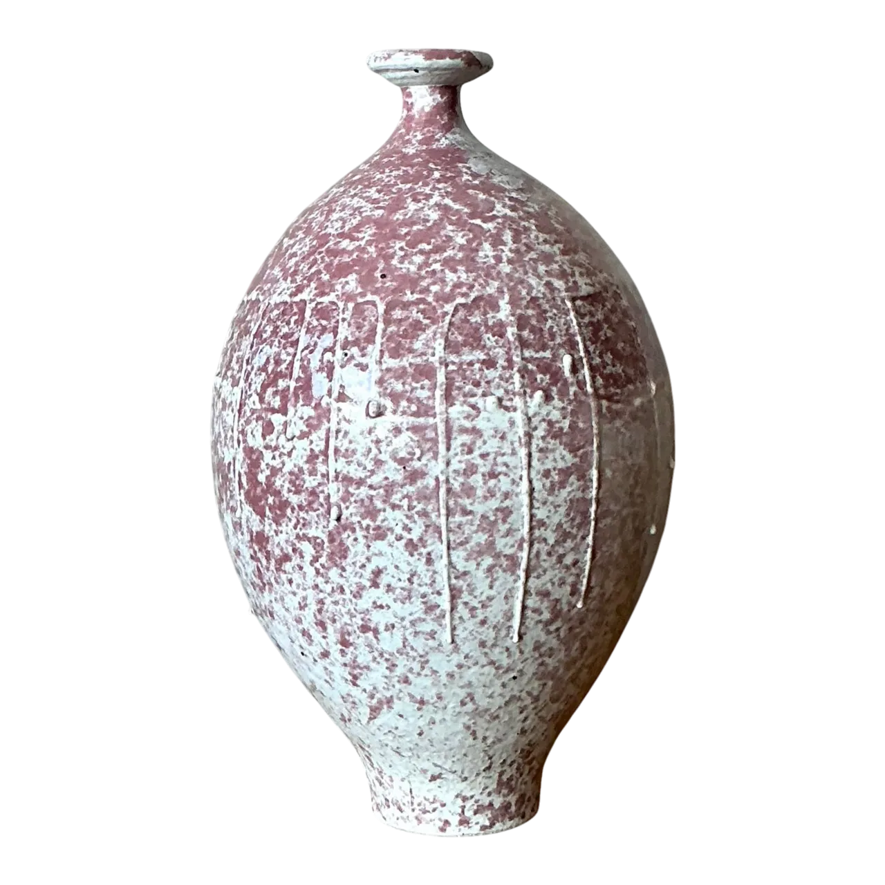 Vintage Boho Studio Pottery Vase - Ceramic, 6.25W x 11.75H