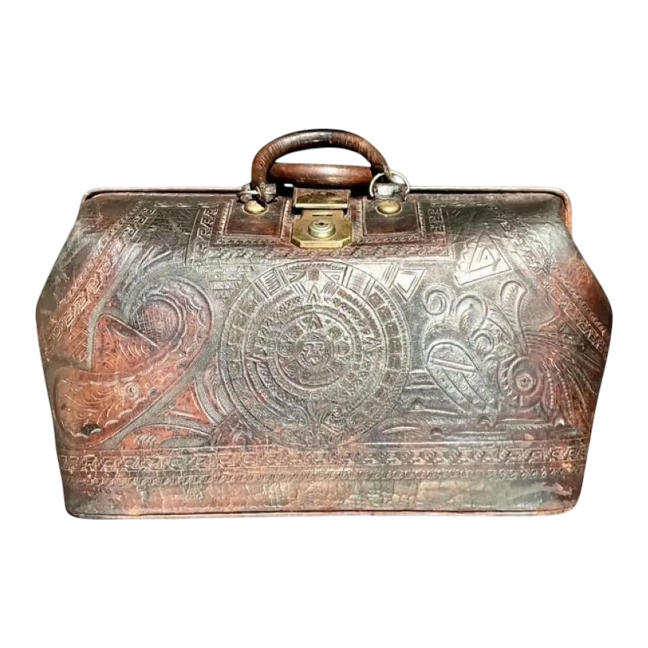 Vintage Boho Tooled Leather Doctors Bag