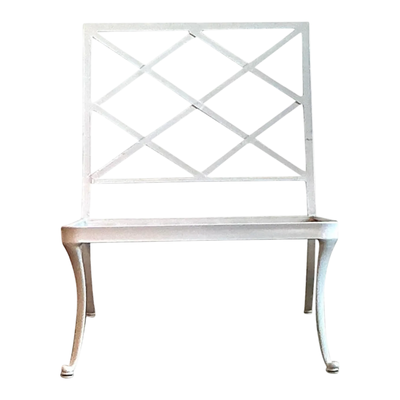 Vintage Boho Trellis Lounge Slipper Chair After Brown Jordan