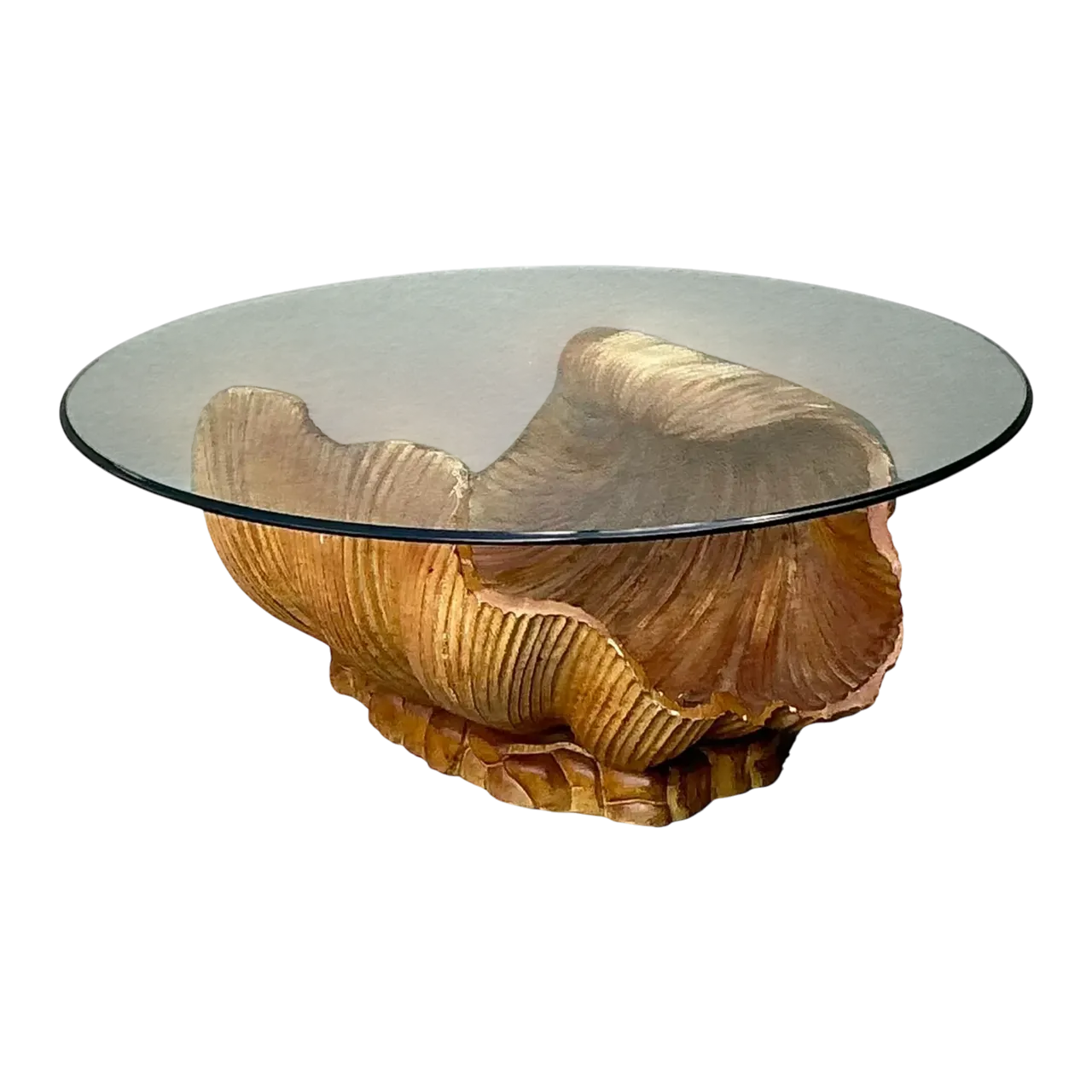 Vintage Carved Clam Shell Coffee Table