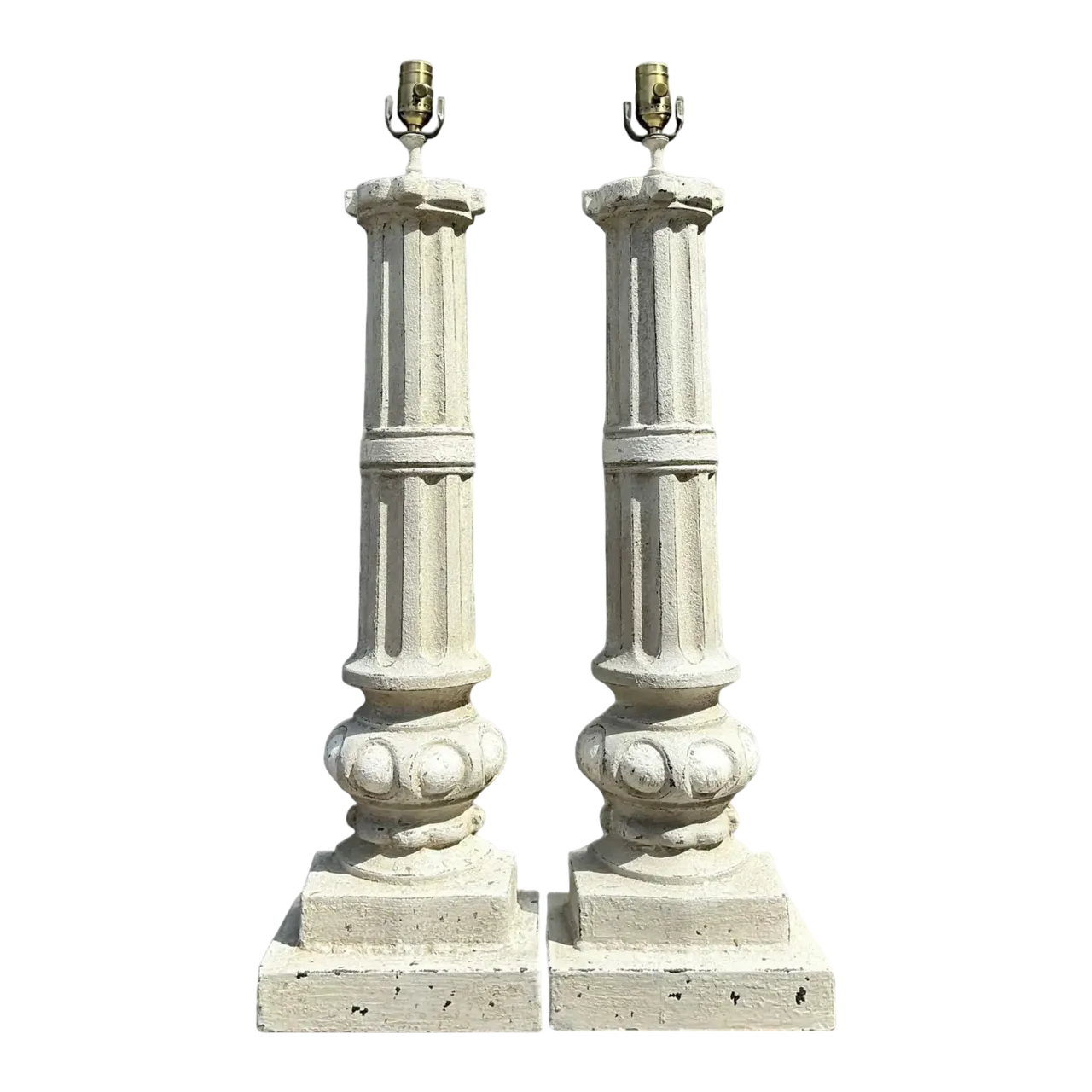 Vintage Cast Iron Column Lamps - A Pair