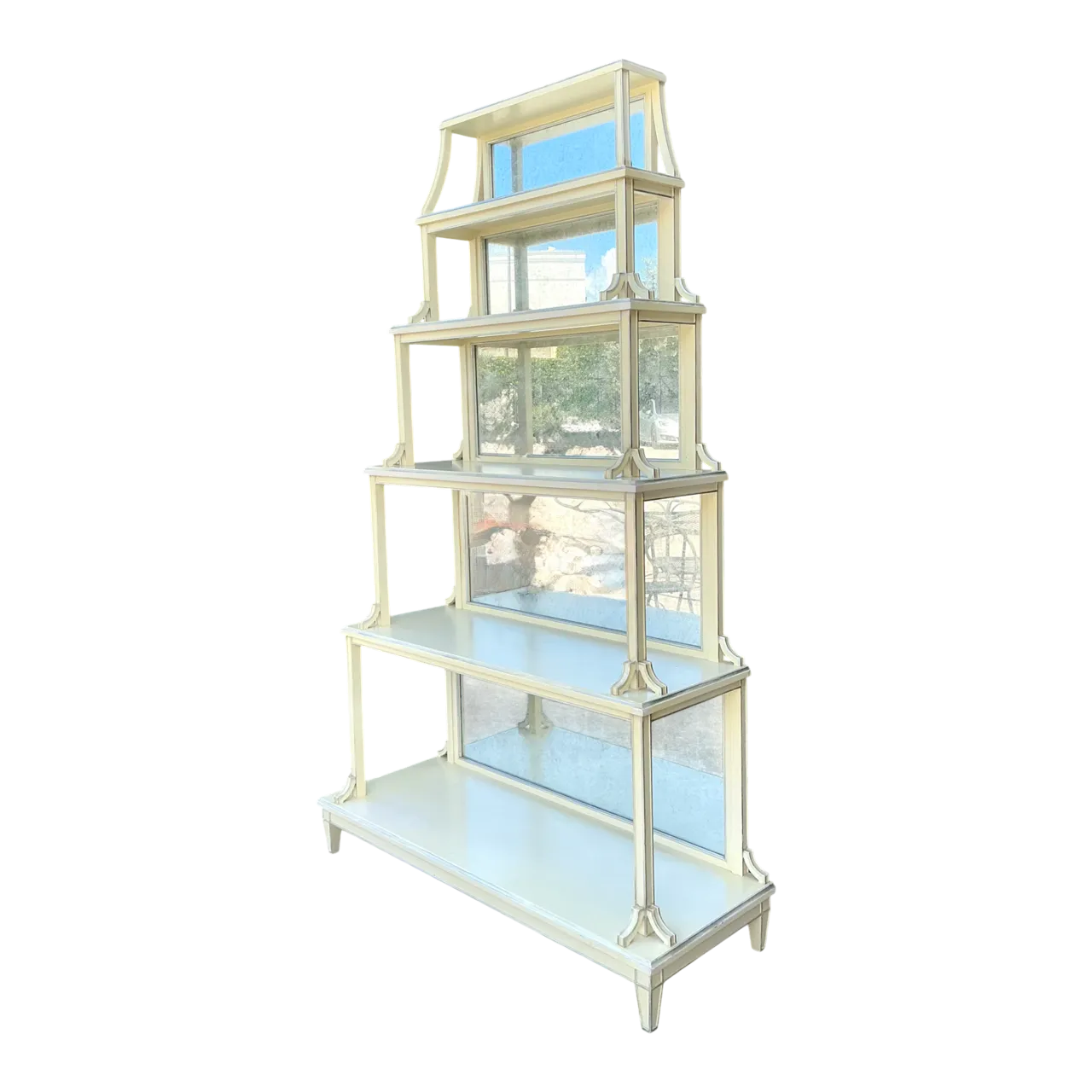 Vintage Charlotte Moss Regency Mirror Back Etagere