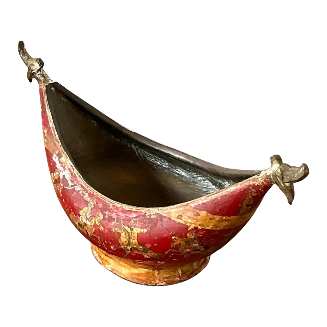 Vintage Chinoiserie Brass Bowl