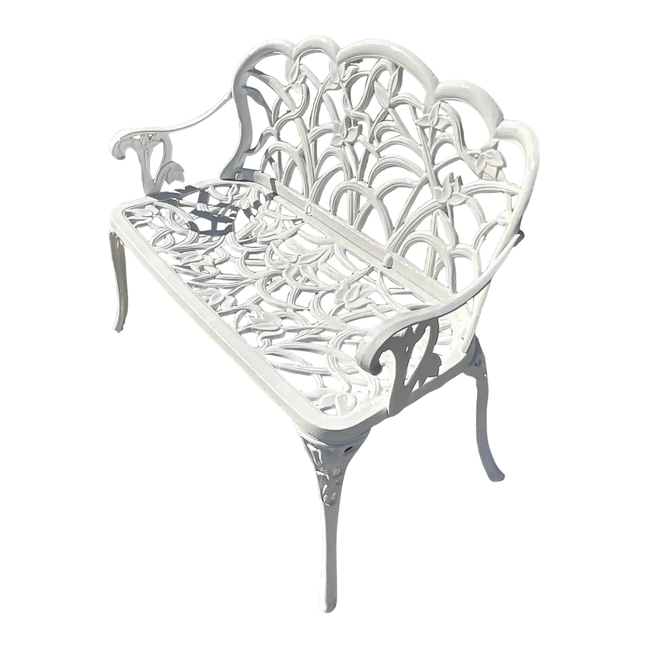 Vintage Coastal Cast Aluminum Settee