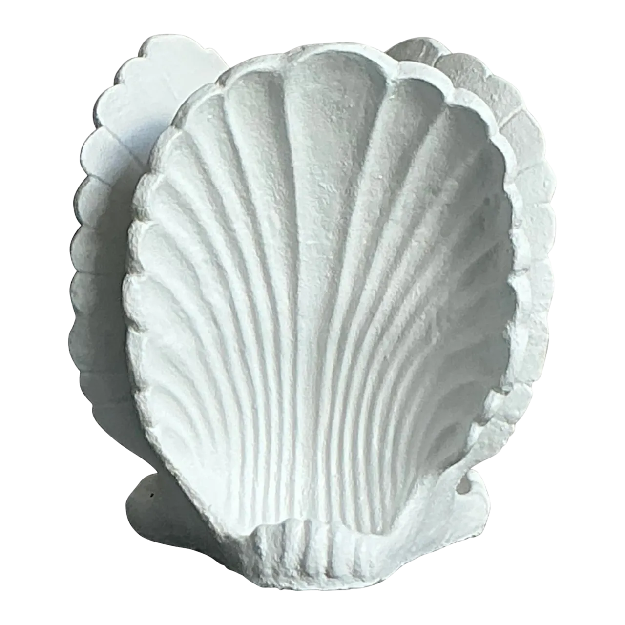Vintage Coastal Cast Concrete Clam Shell Dining Table Pedestal