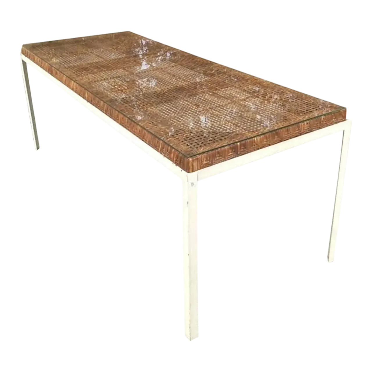 Vintage Coastal Danny Ho Fong for Tropi-Cal Rattan Top Dining Table