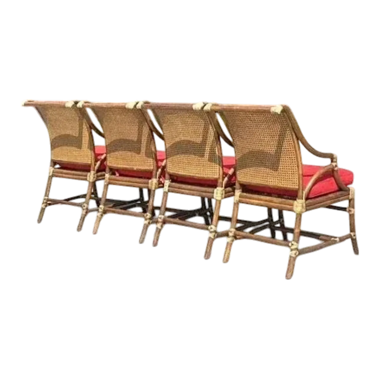 Vintage Coastal McGuire Rattan and Cane Dining Chairs - Set of 4