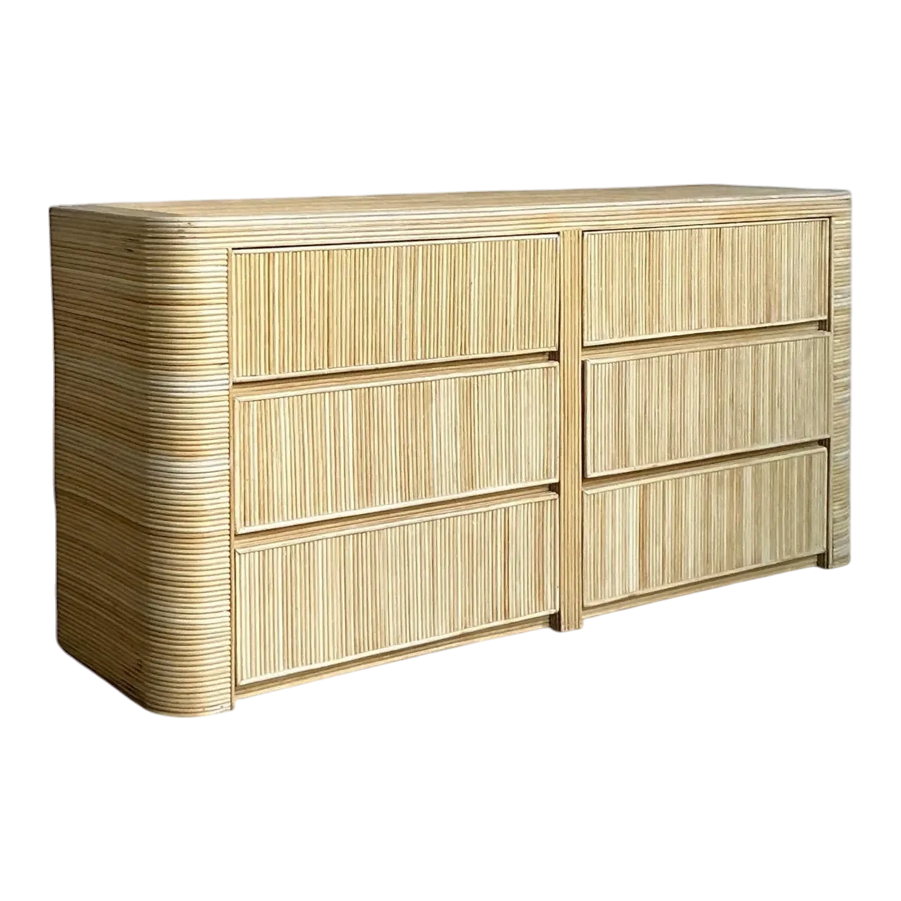 Vintage Coastal Reed Six Drawer Dresser