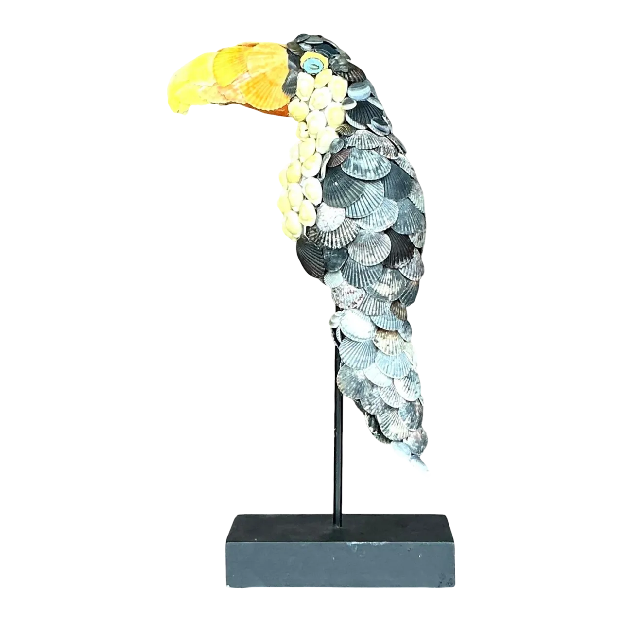 Vintage Coastal Shell Encrusted Toucan