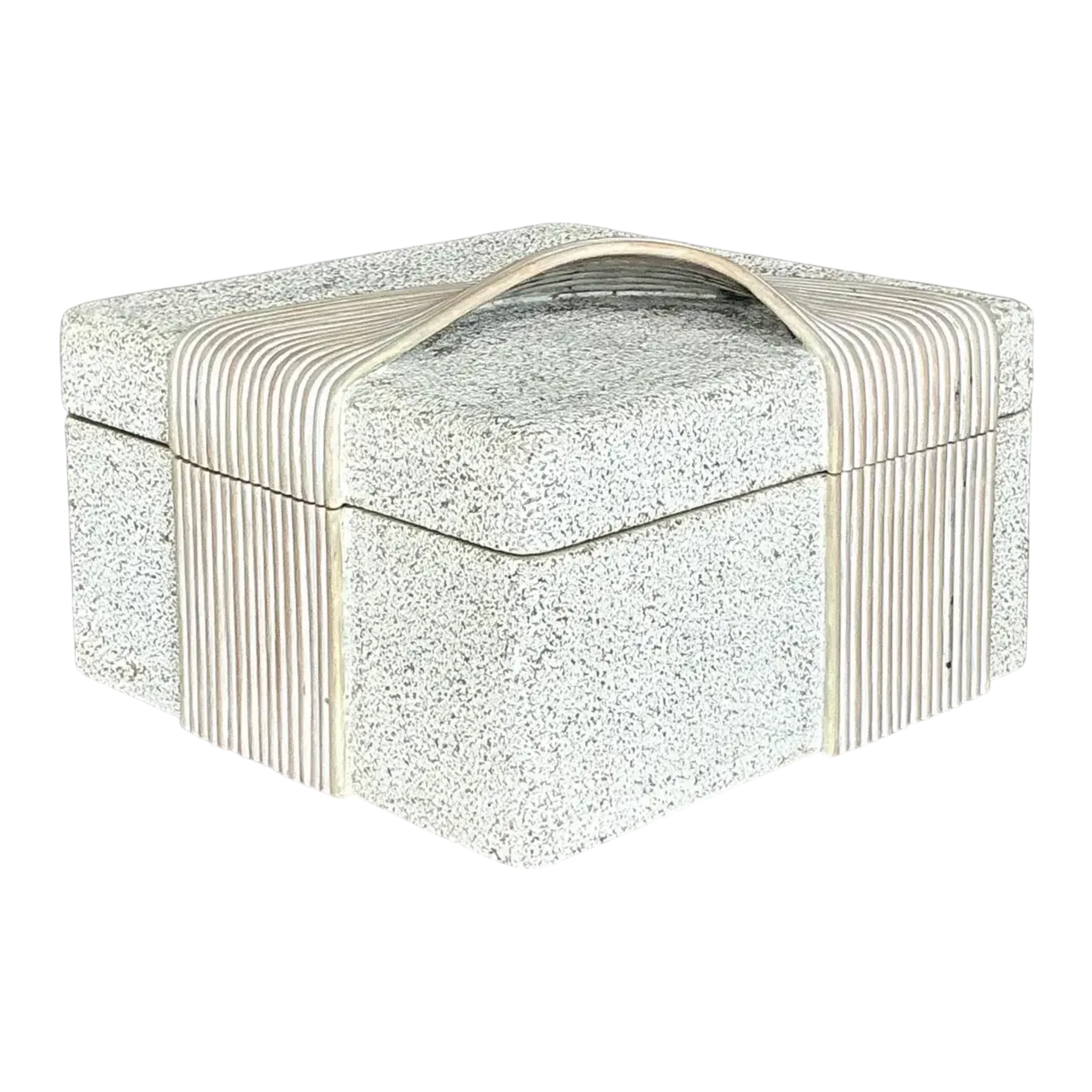 Vintage Coastal Washed Pencil Reed Band Box