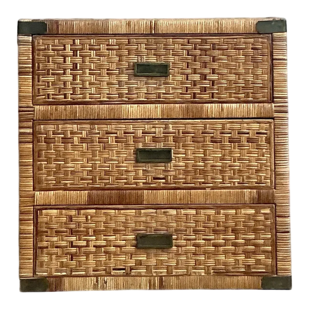 Vintage Coastal Wrapped Rattan Chest of Drawers
